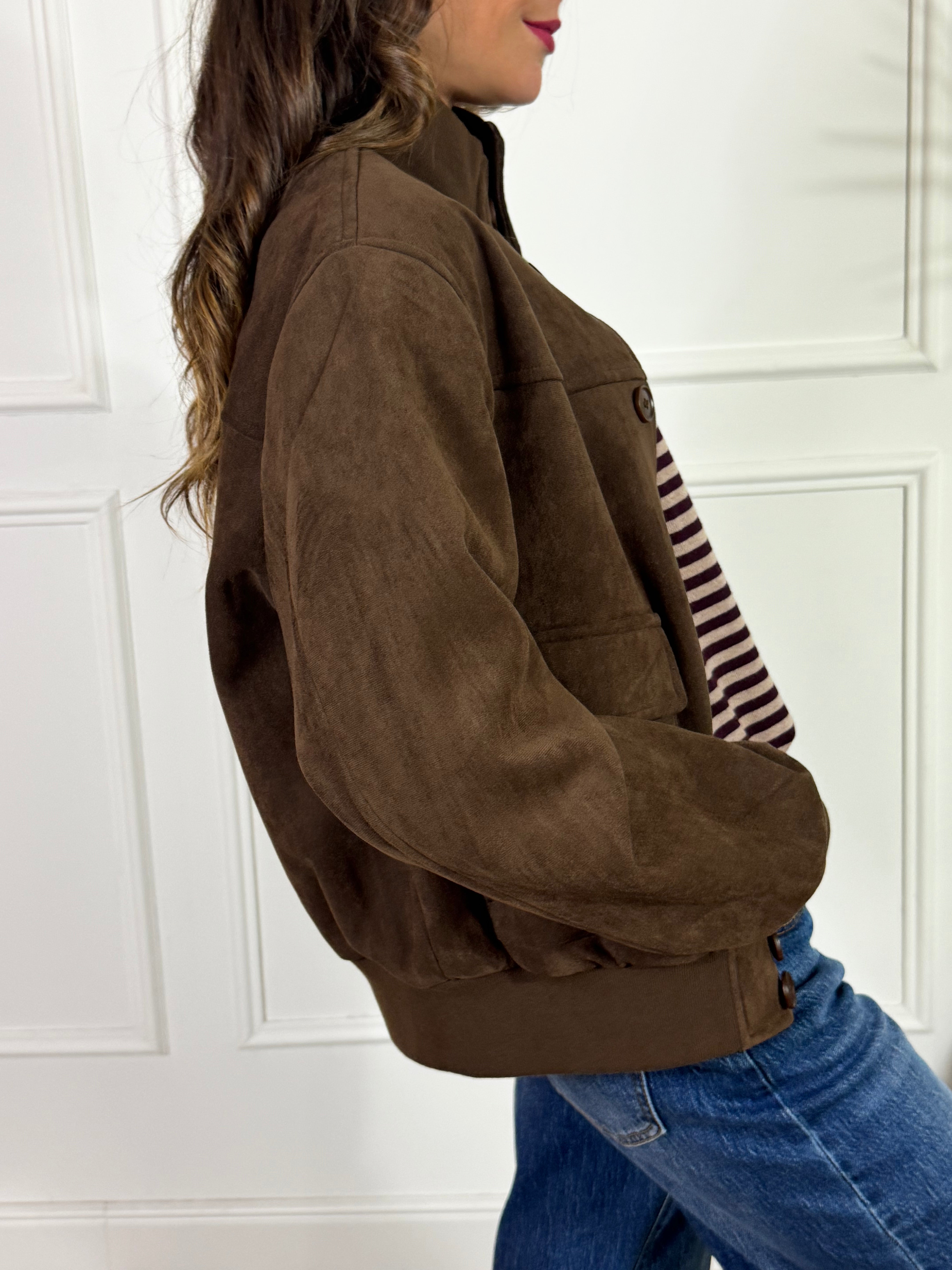 Giacca bomber con bottoni Victoria ILMH eco dainetto