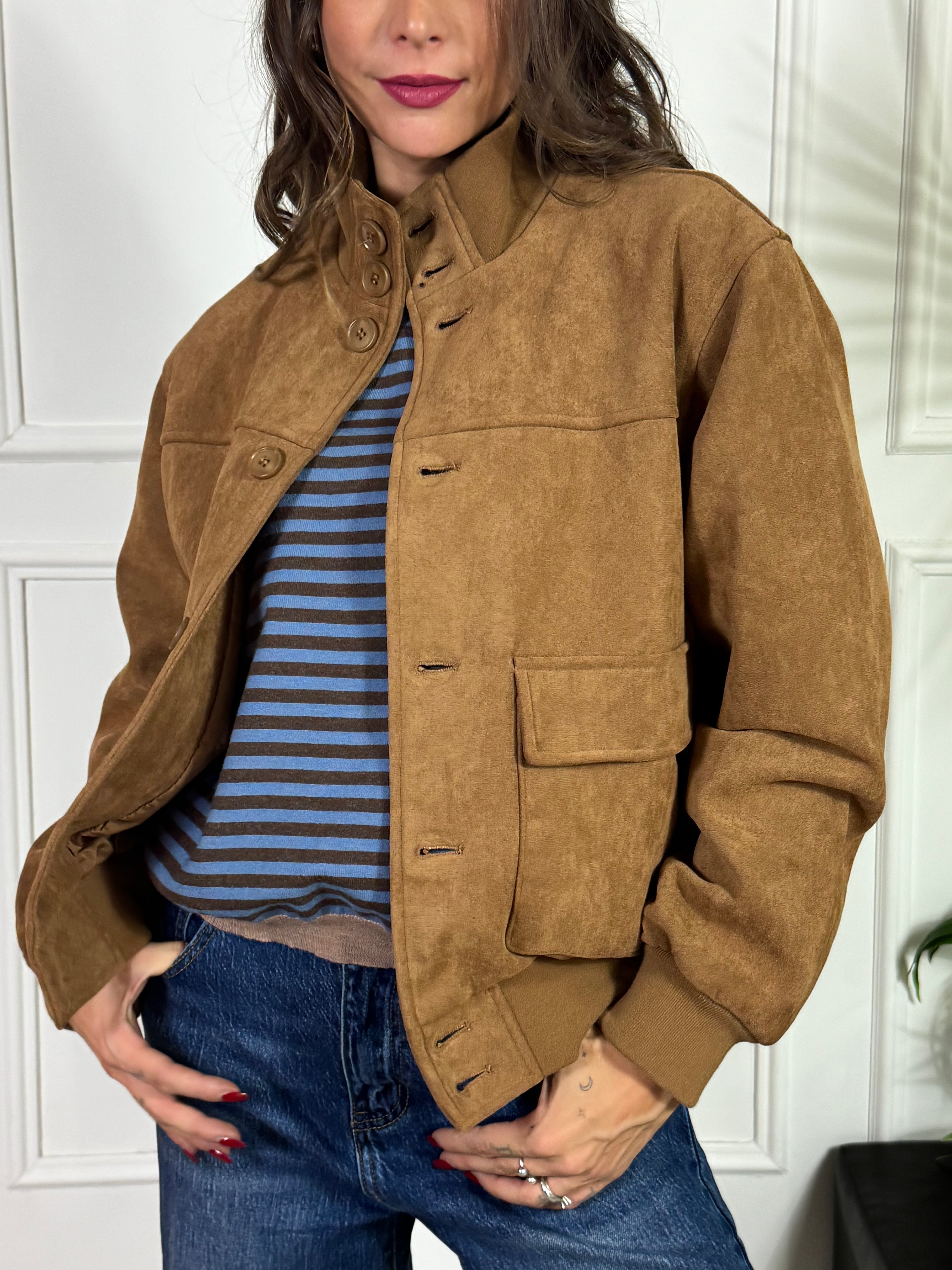 Giacca bomber con bottoni Victoria ILMH eco dainetto