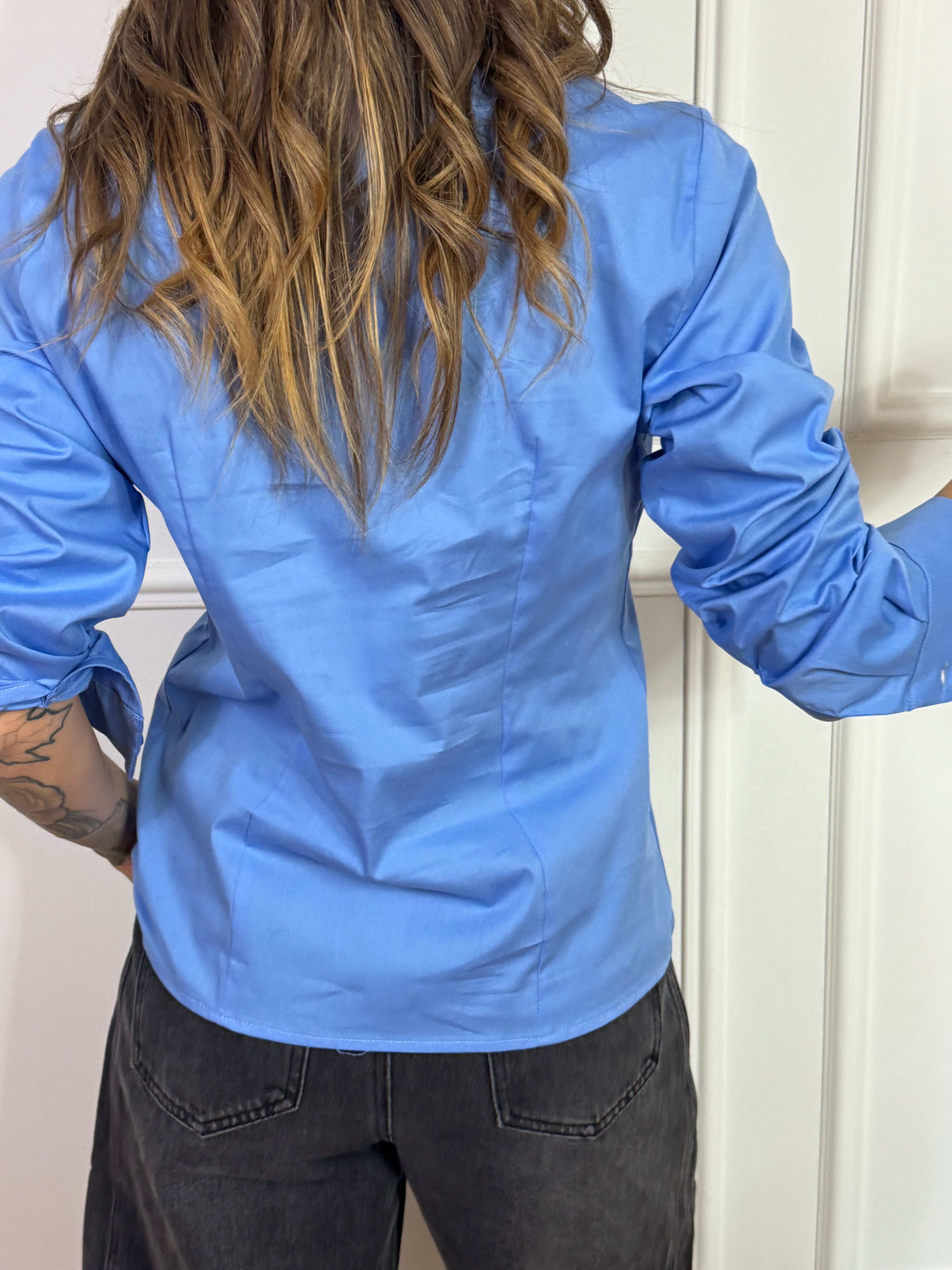 Camicia in cotone con colletto Susy Mix con CRAVATTA GIOIELLO