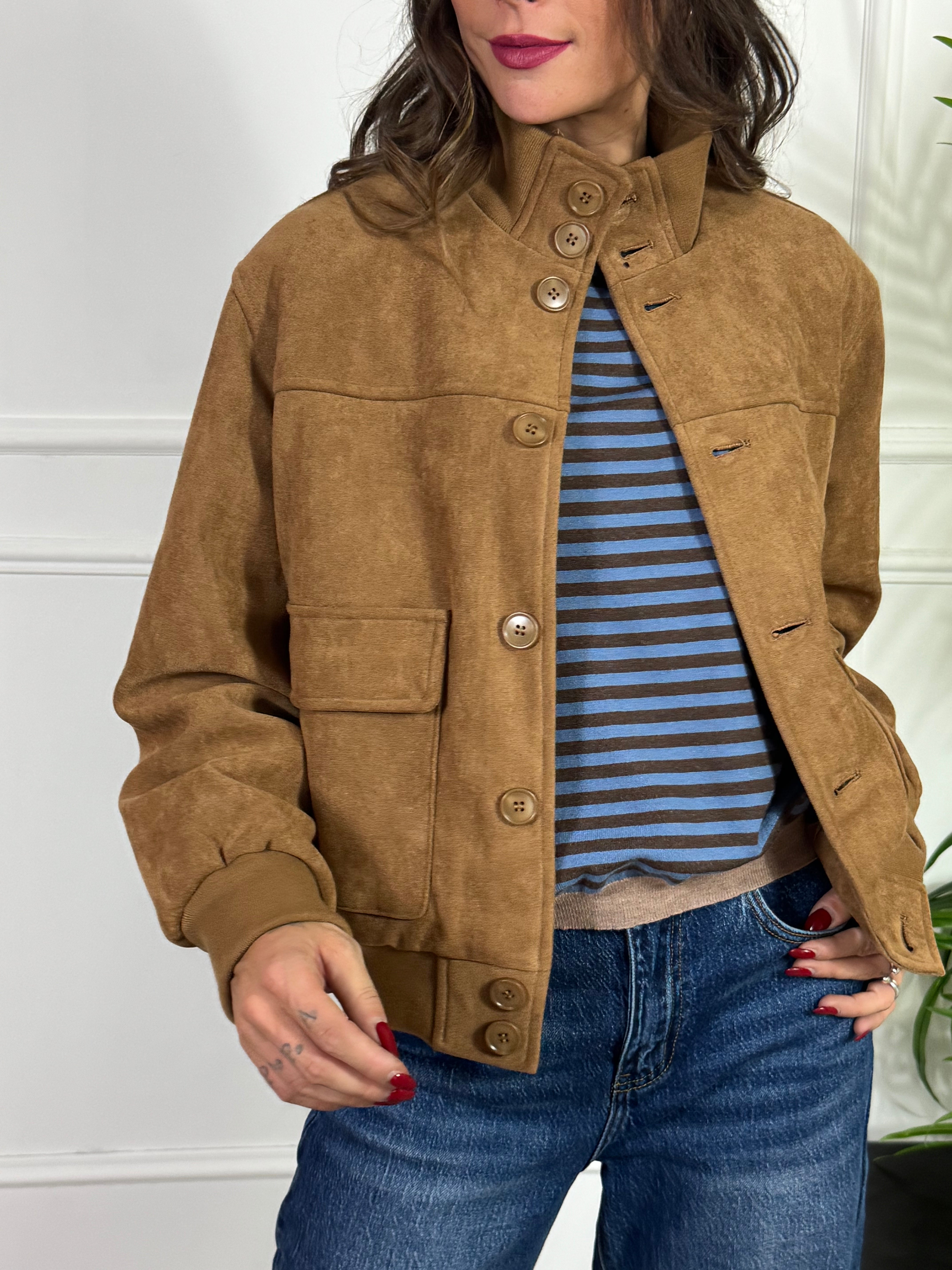 Giacca bomber con bottoni Victoria ILMH eco dainetto