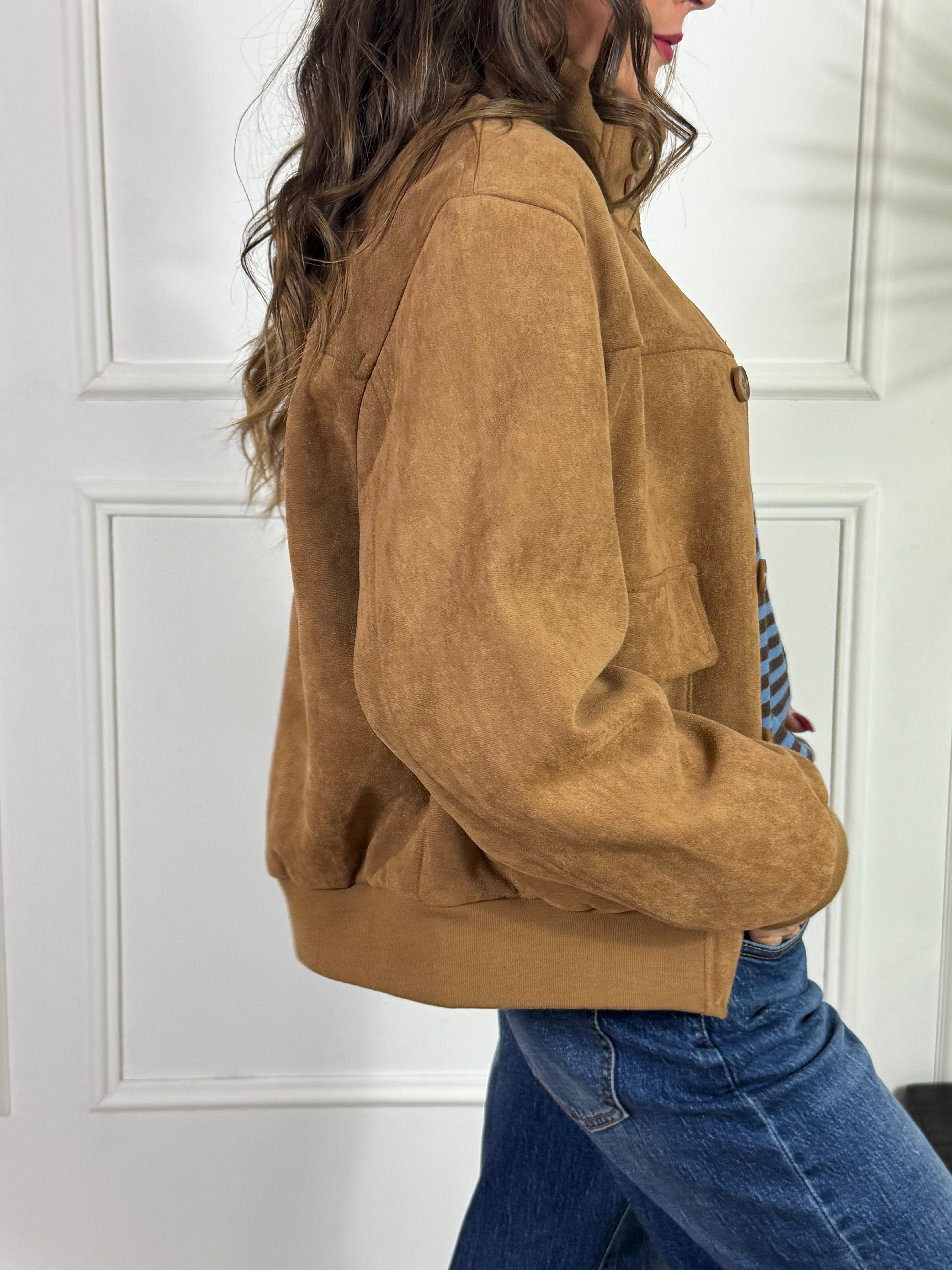 Giacca bomber con bottoni Victoria ILMH eco dainetto