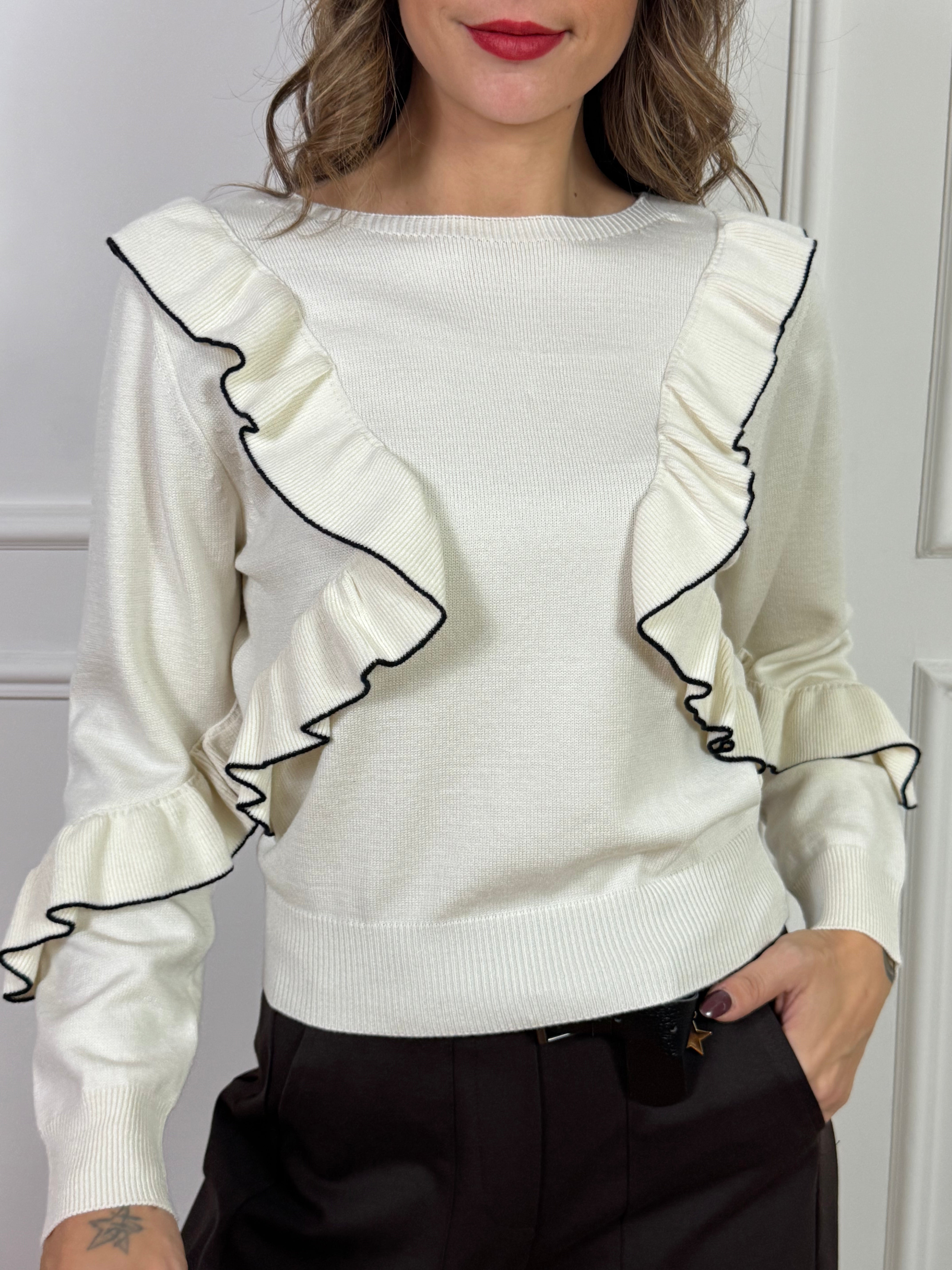 Maglia Susy Mix con gale e bordino a contrasto