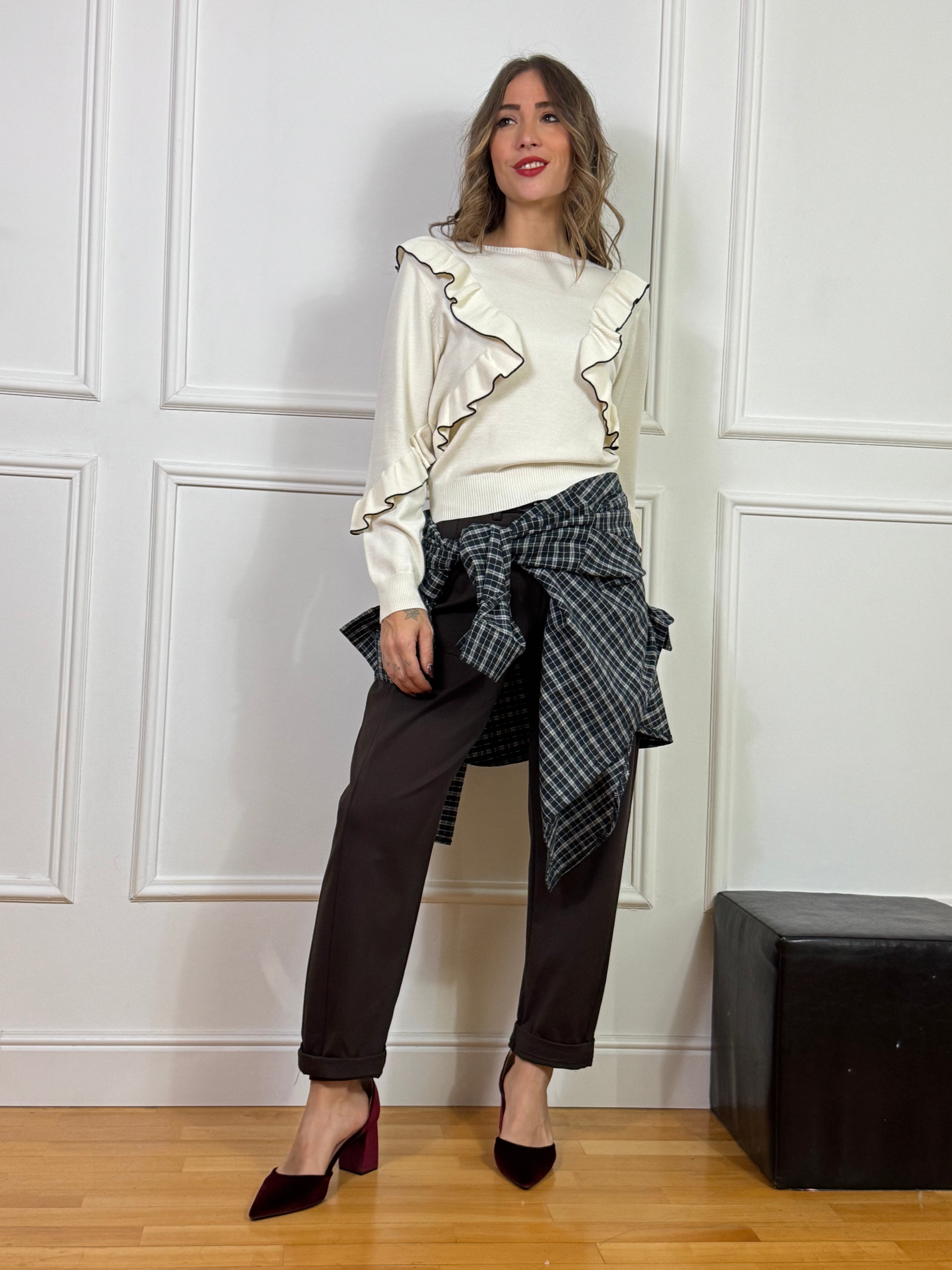 Maglia Susy Mix con gale e bordino a contrasto