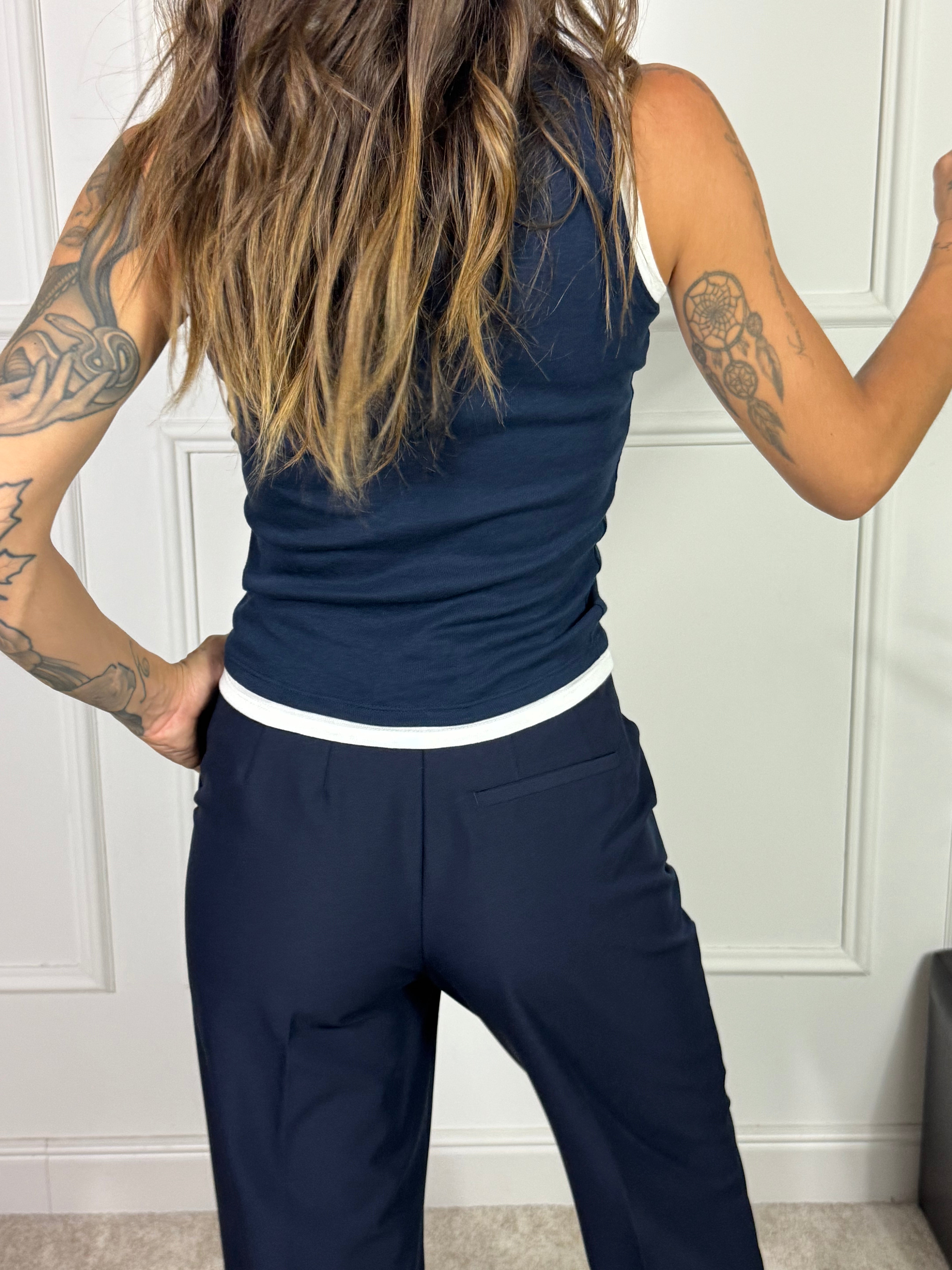 Canotta in maglina sottile BORDO BIANCO JJXX - HENNA