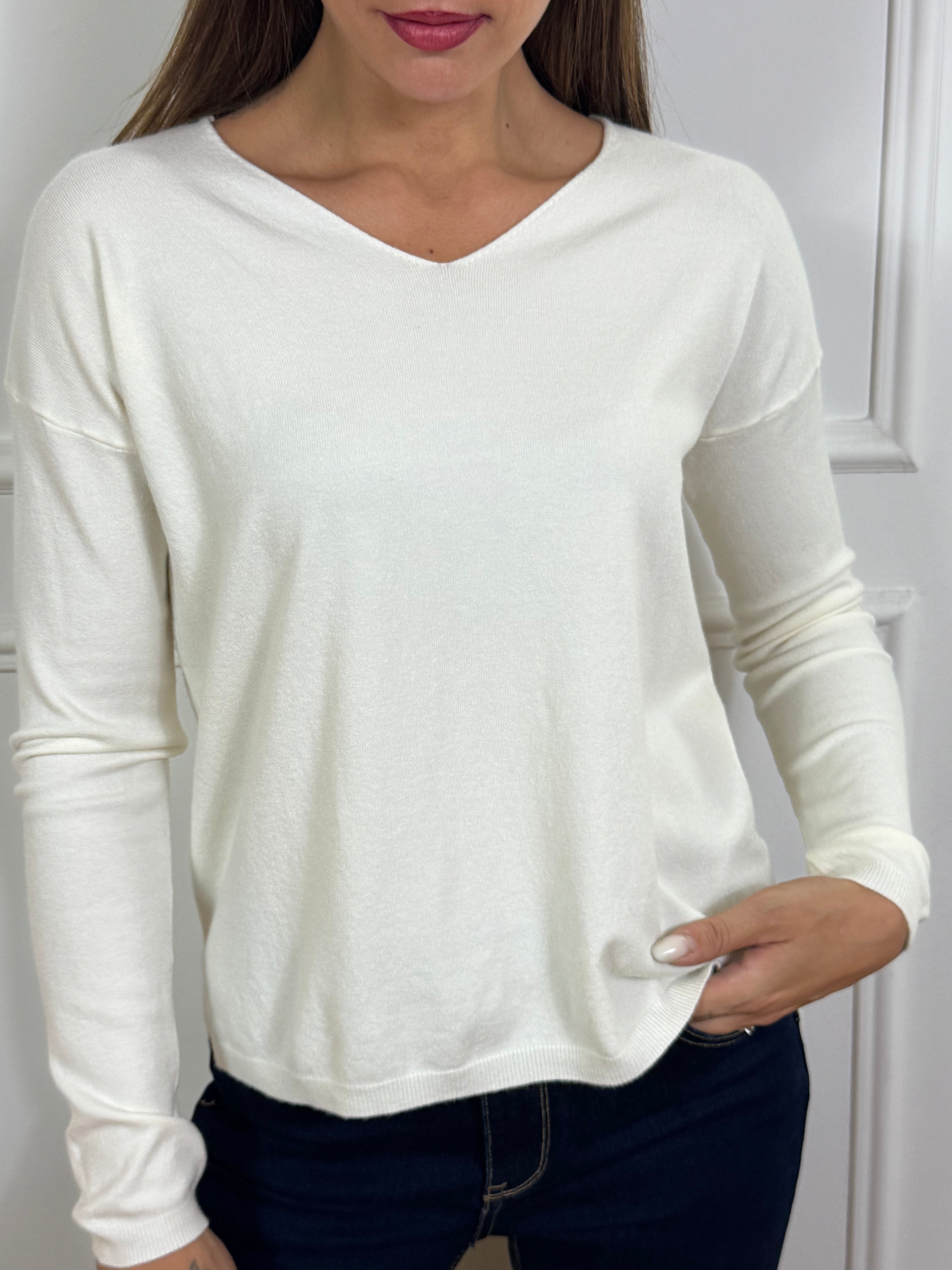 MAGLIA COMODA Victoria ILMH LISCIA scollo V