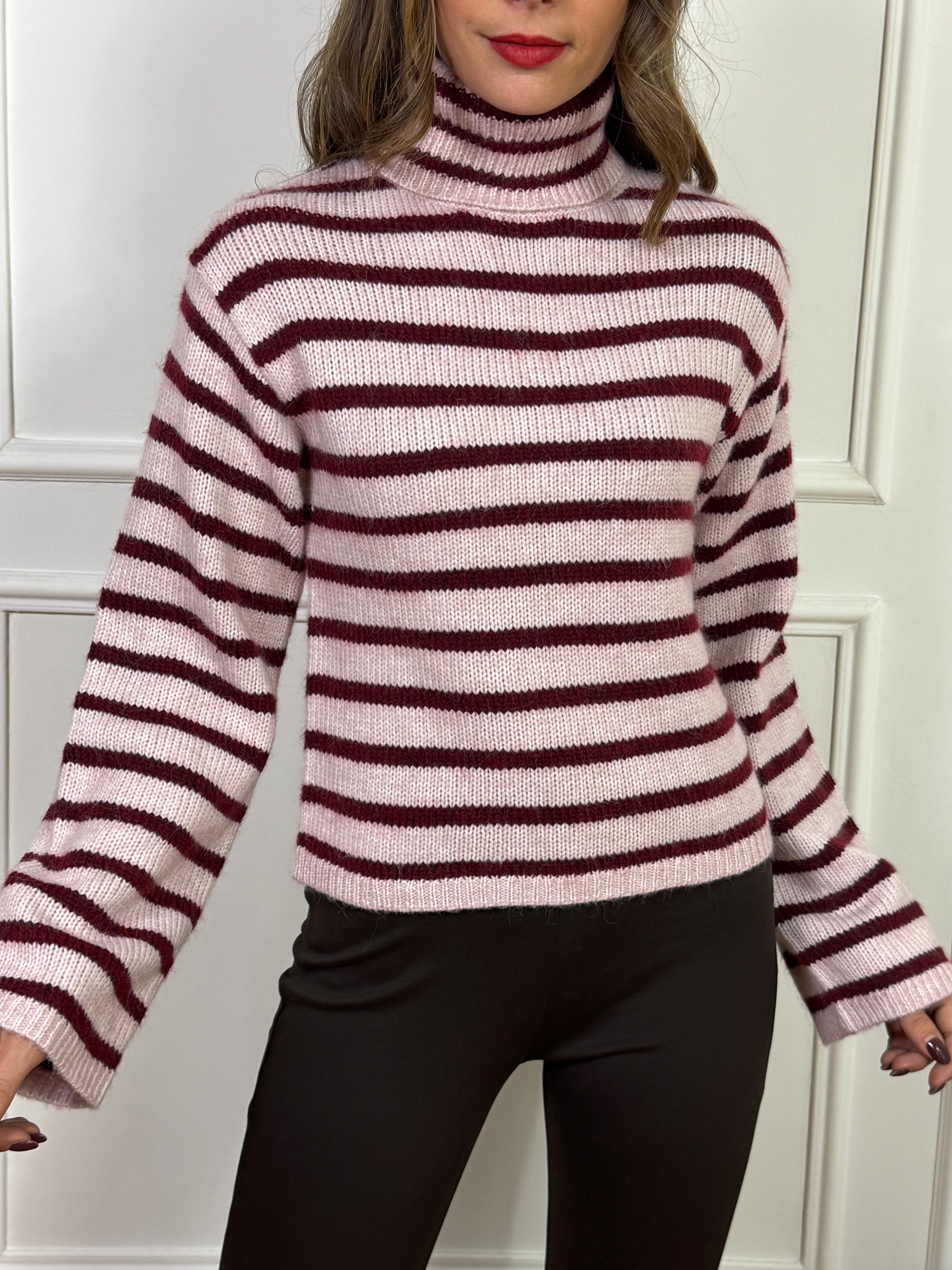 Maglia JJXX - ROLL NECK KNIT - modello ROSANNA - RIGHE