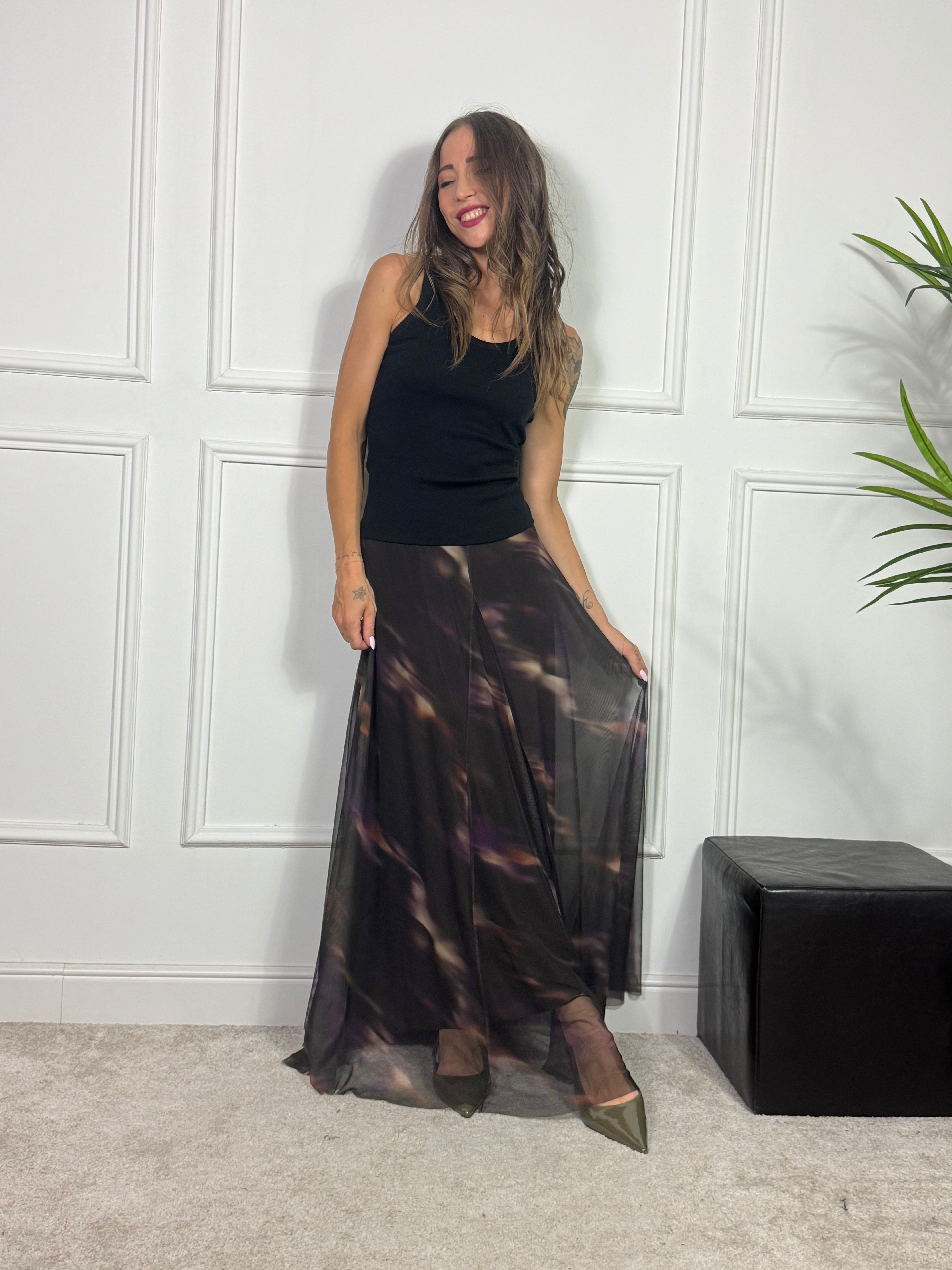 Gonna lunga in tulle Susy Mix TIE N DYE