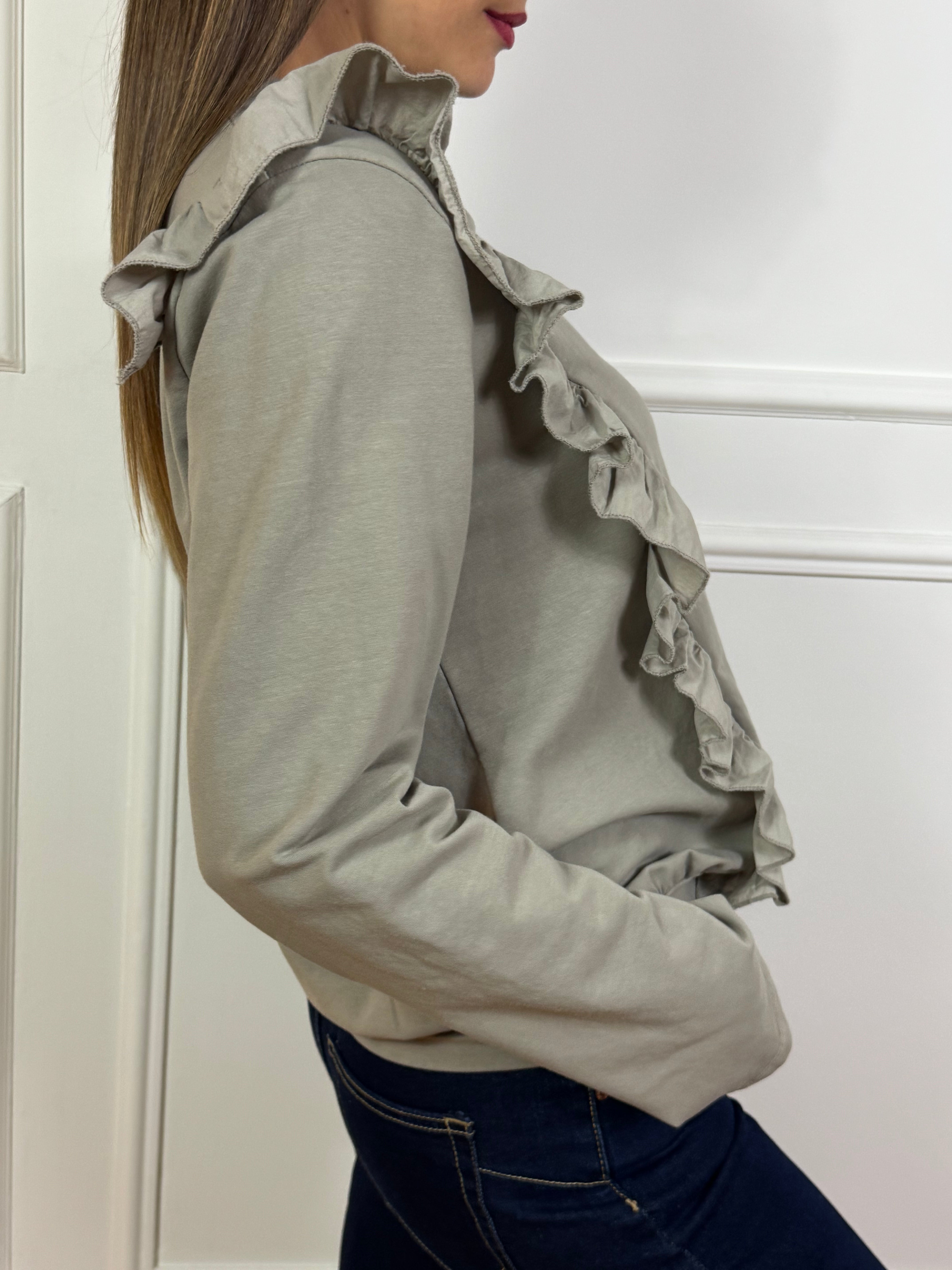 Felpa garzata Victoria ILMH con volant davanti