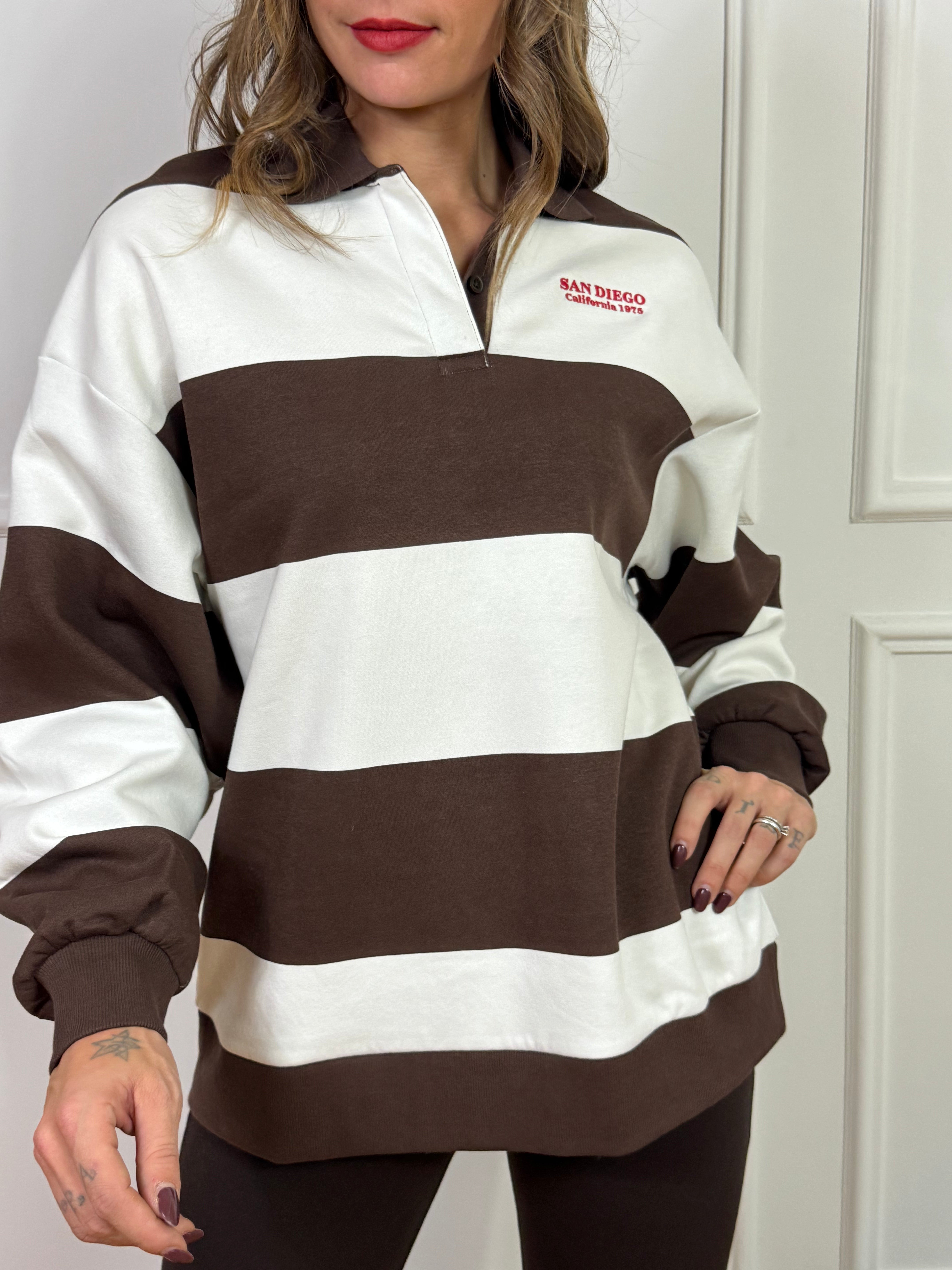 Maglia JJXX - POLO MANICA LUNGA - modello PALOMA - RIGHE