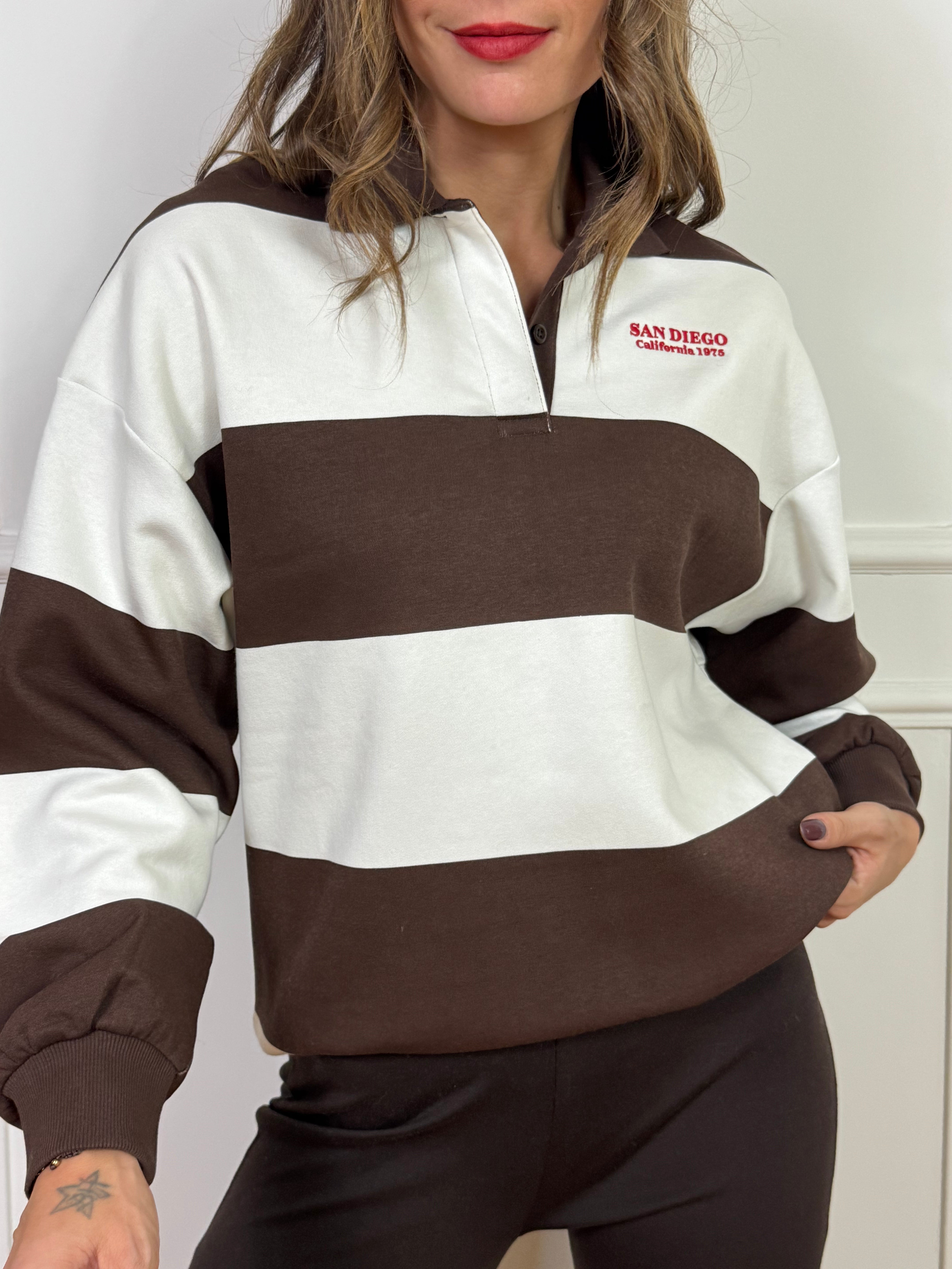 Maglia JJXX - POLO MANICA LUNGA - modello PALOMA - RIGHE