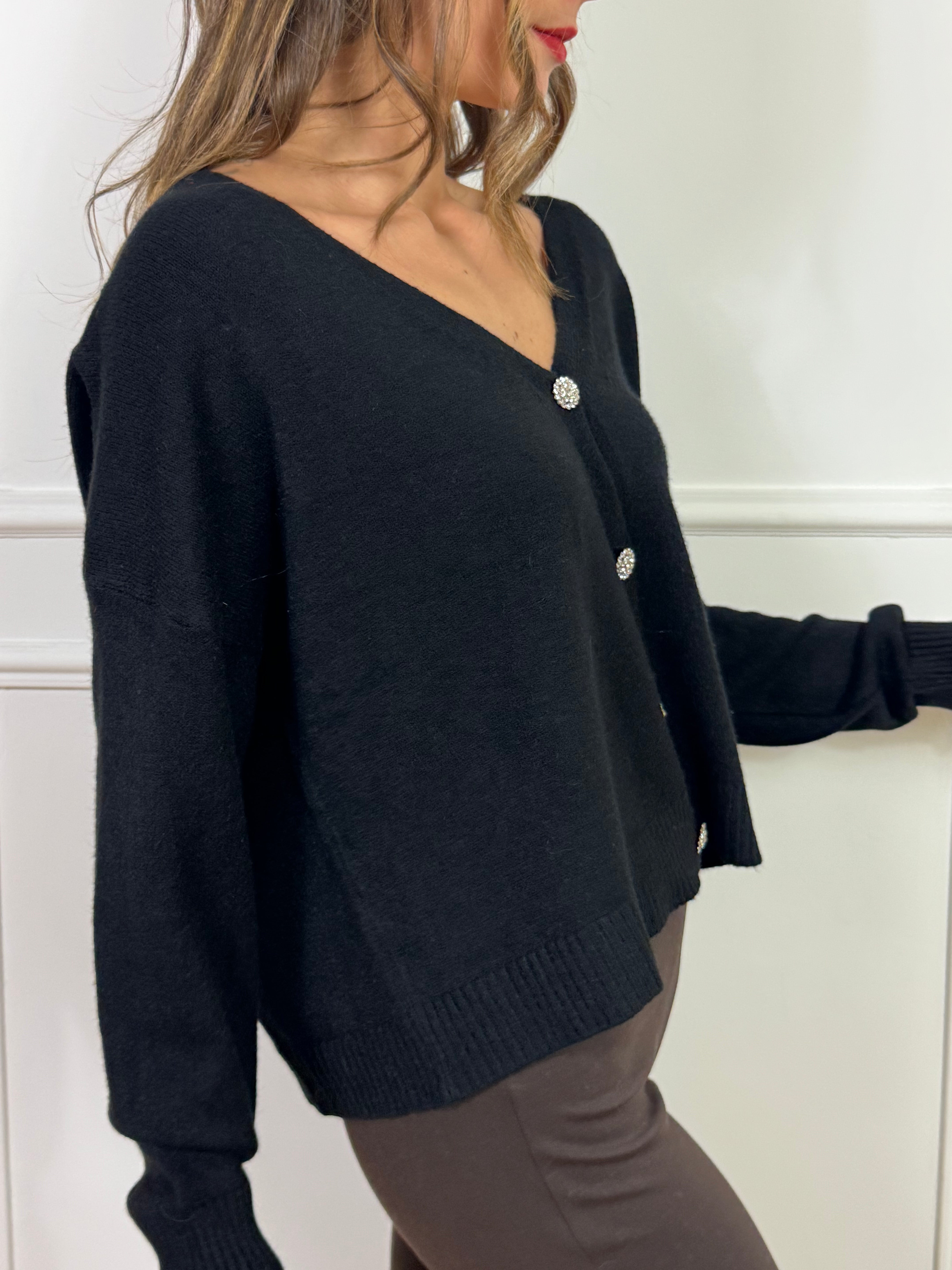 Cardigan corto Kikisix con BOTTONI GIOIELLO