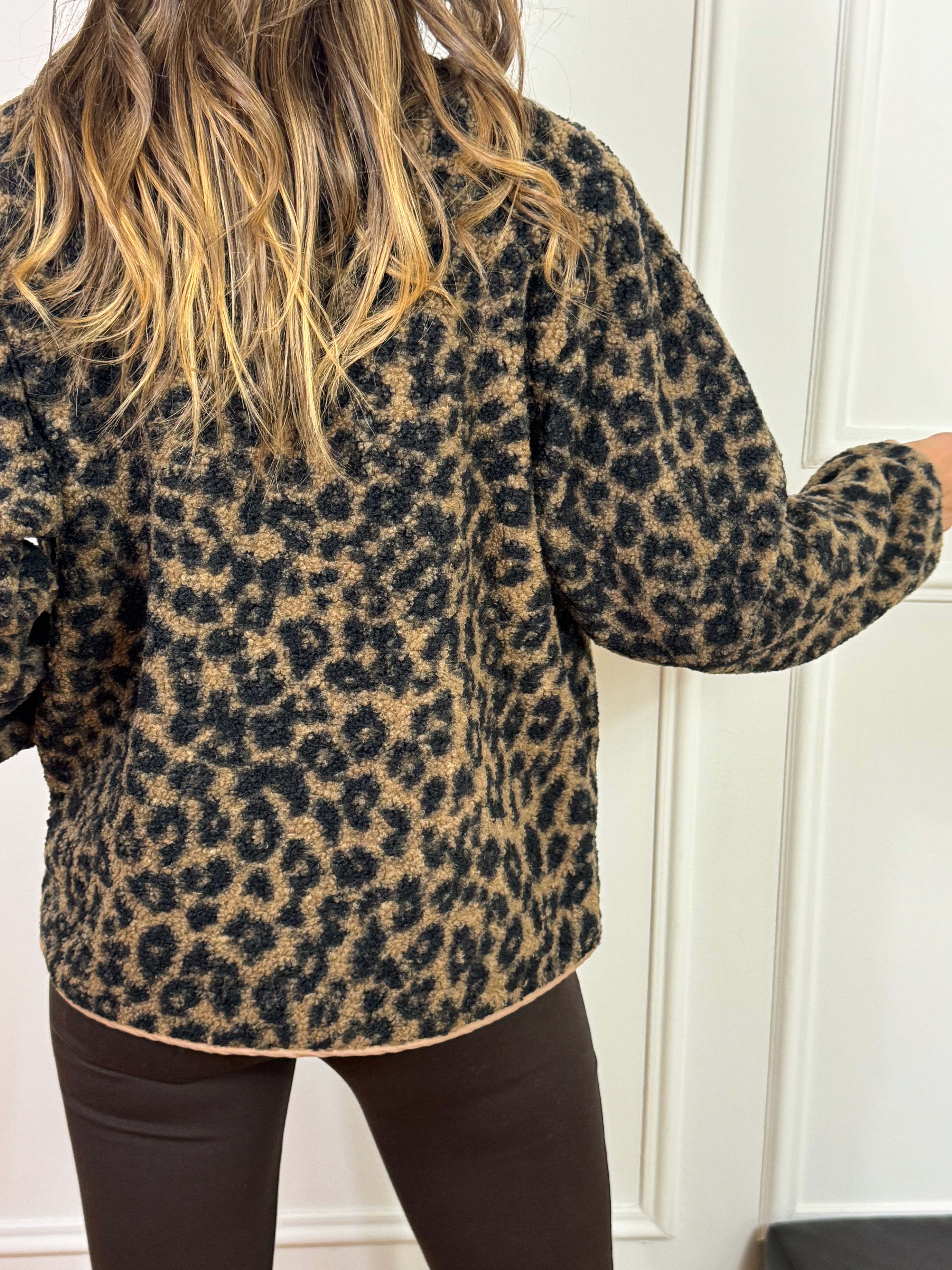 Giacca MANICA LUNGA JJXX TEDDY - modello VERA - LEOPARD