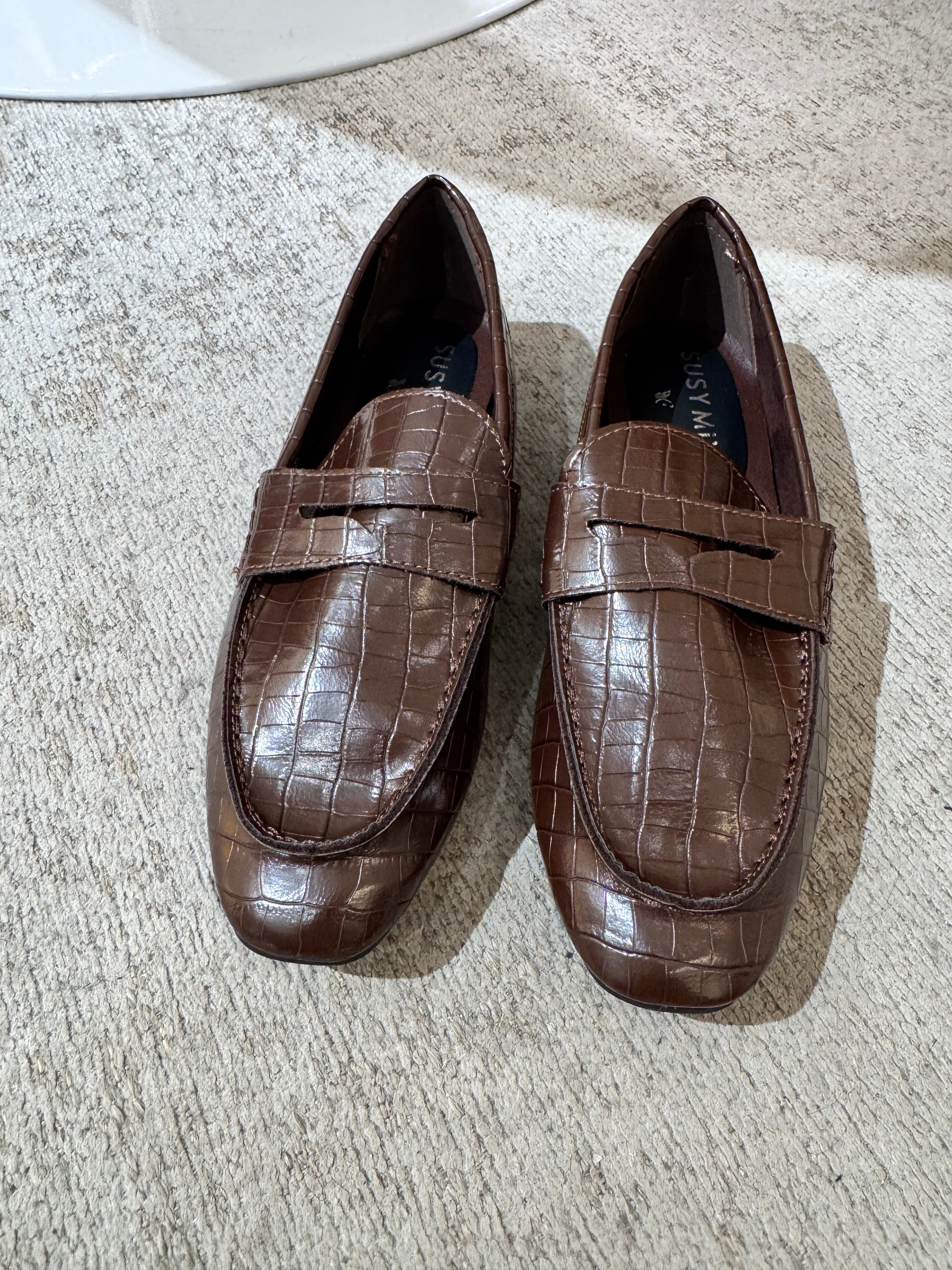 Mocassino Susy Mix in ecopelle texture coccodrillo