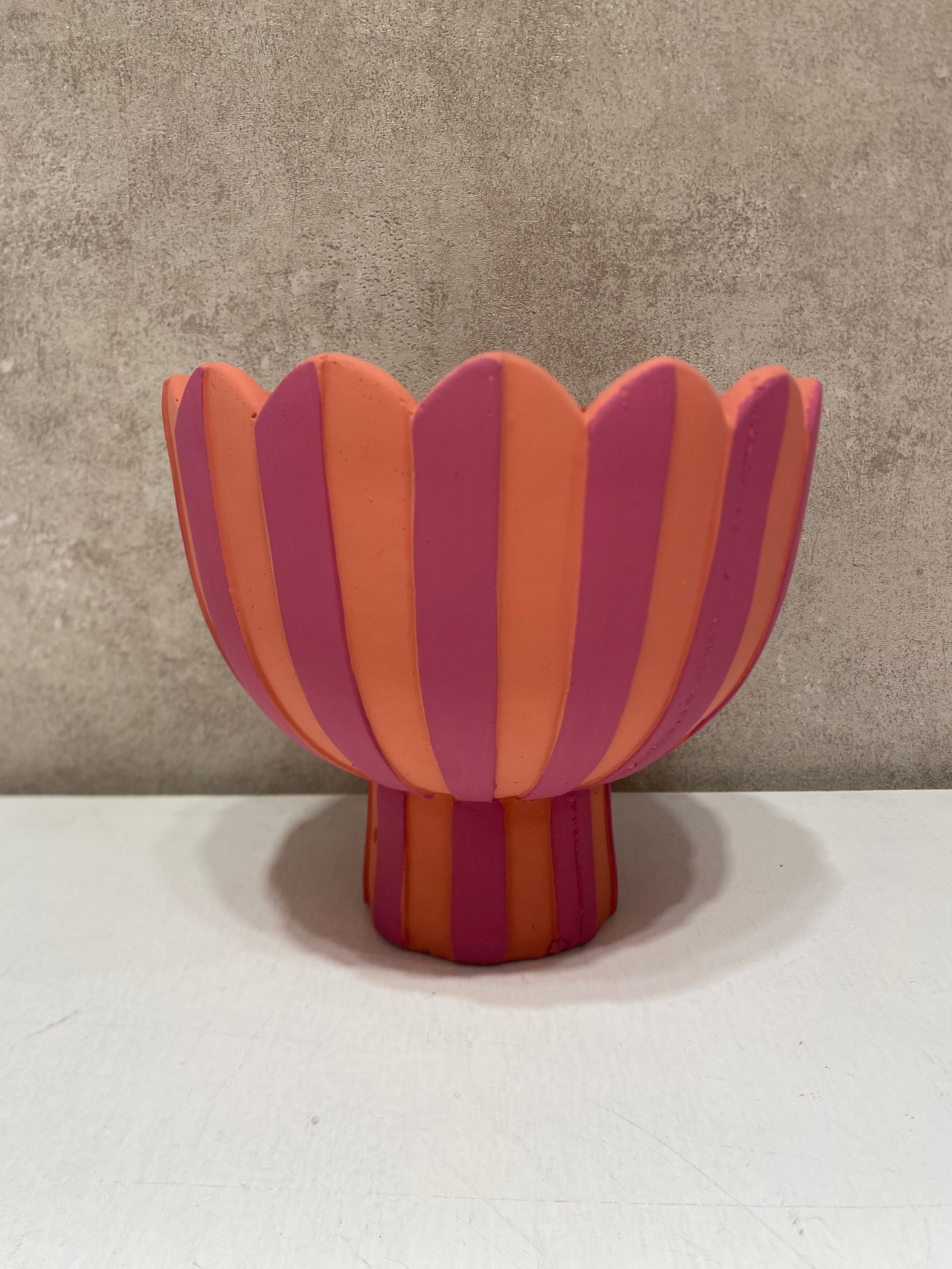 Porta vaso rosa/viola STRISCE