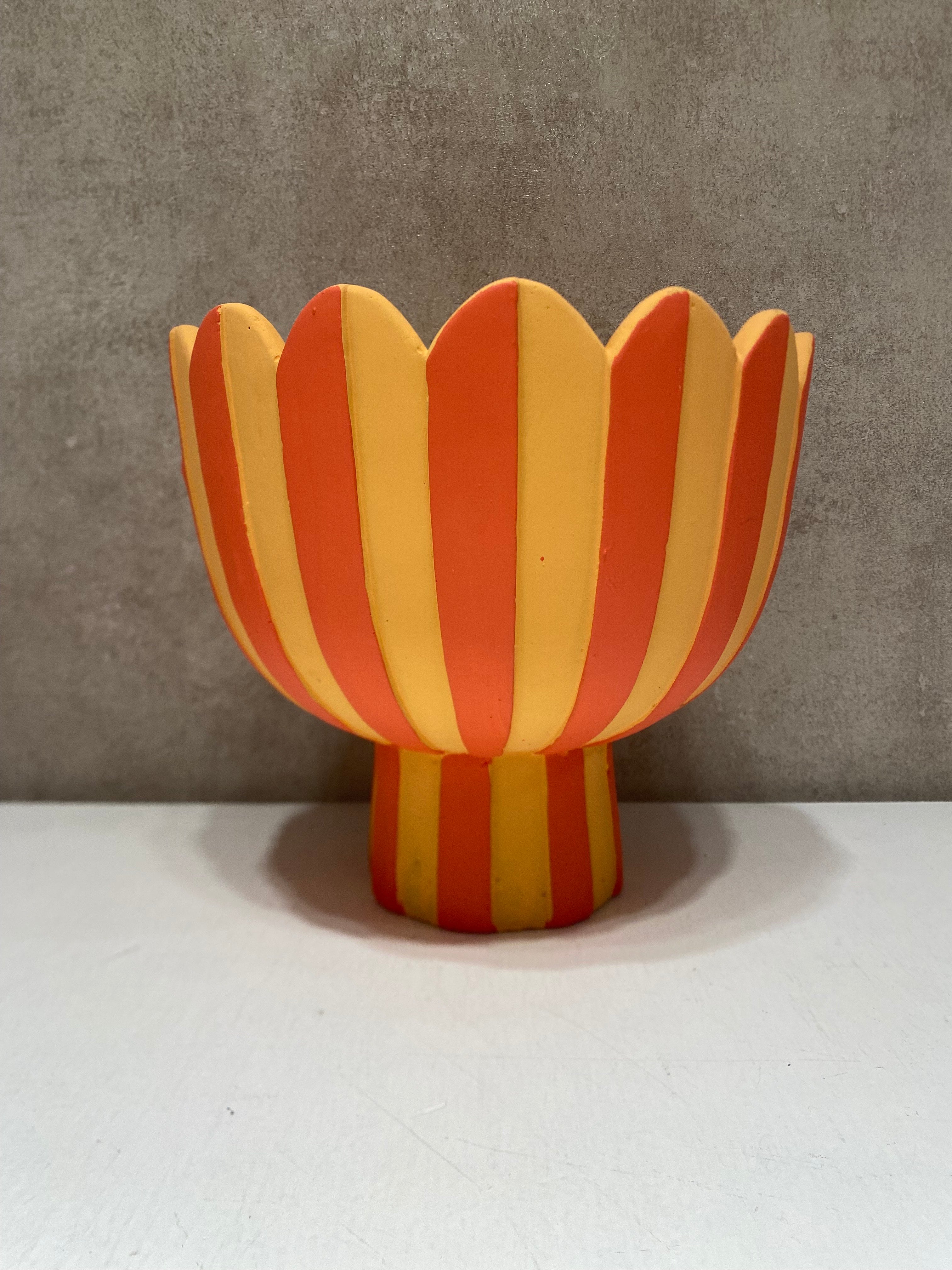 Porta vaso arancio/giallo STRISCE