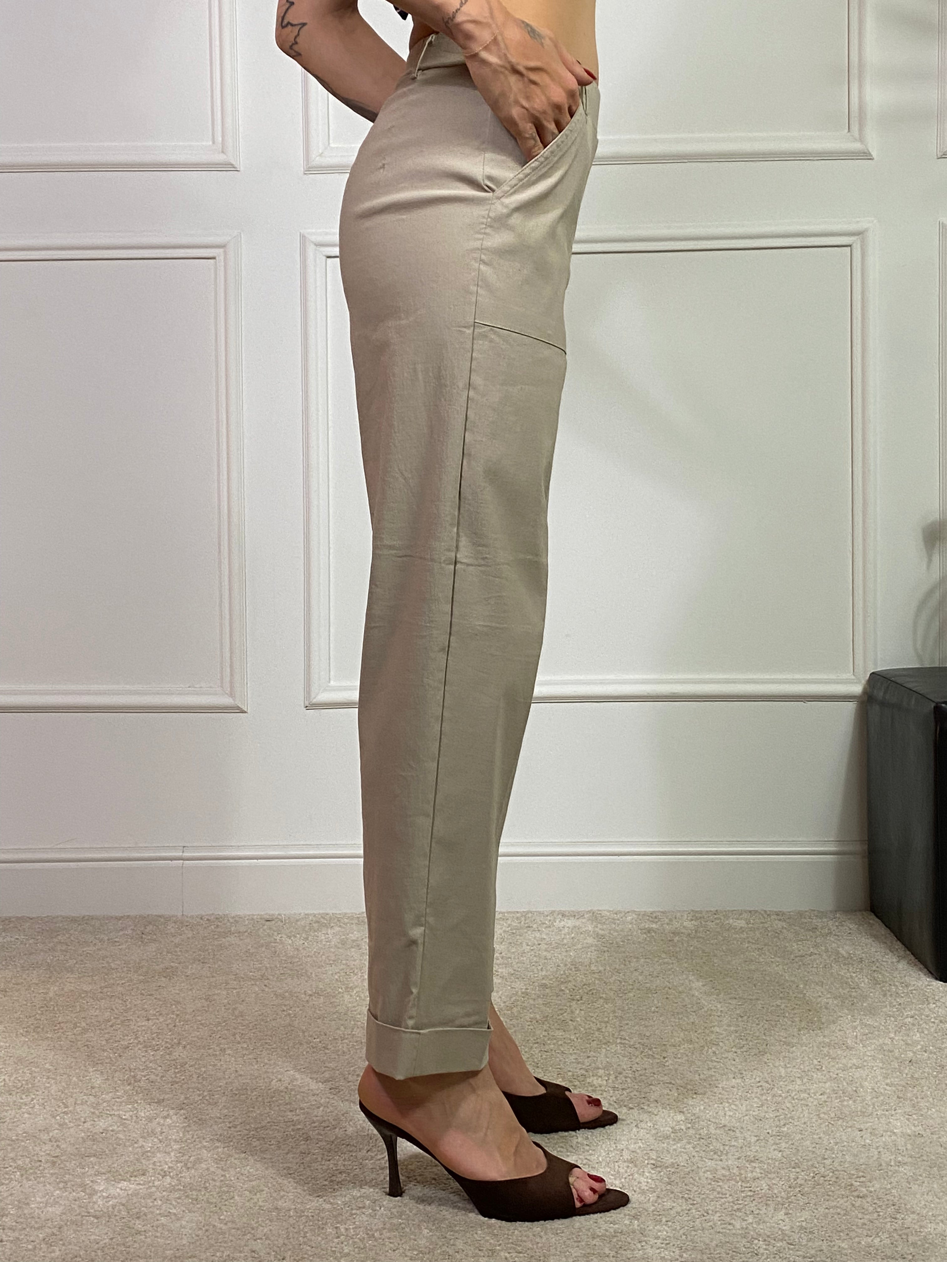 Pantalone misto COTONE E LINO modello CARROT with pockets Ragno - ART. DS29PF