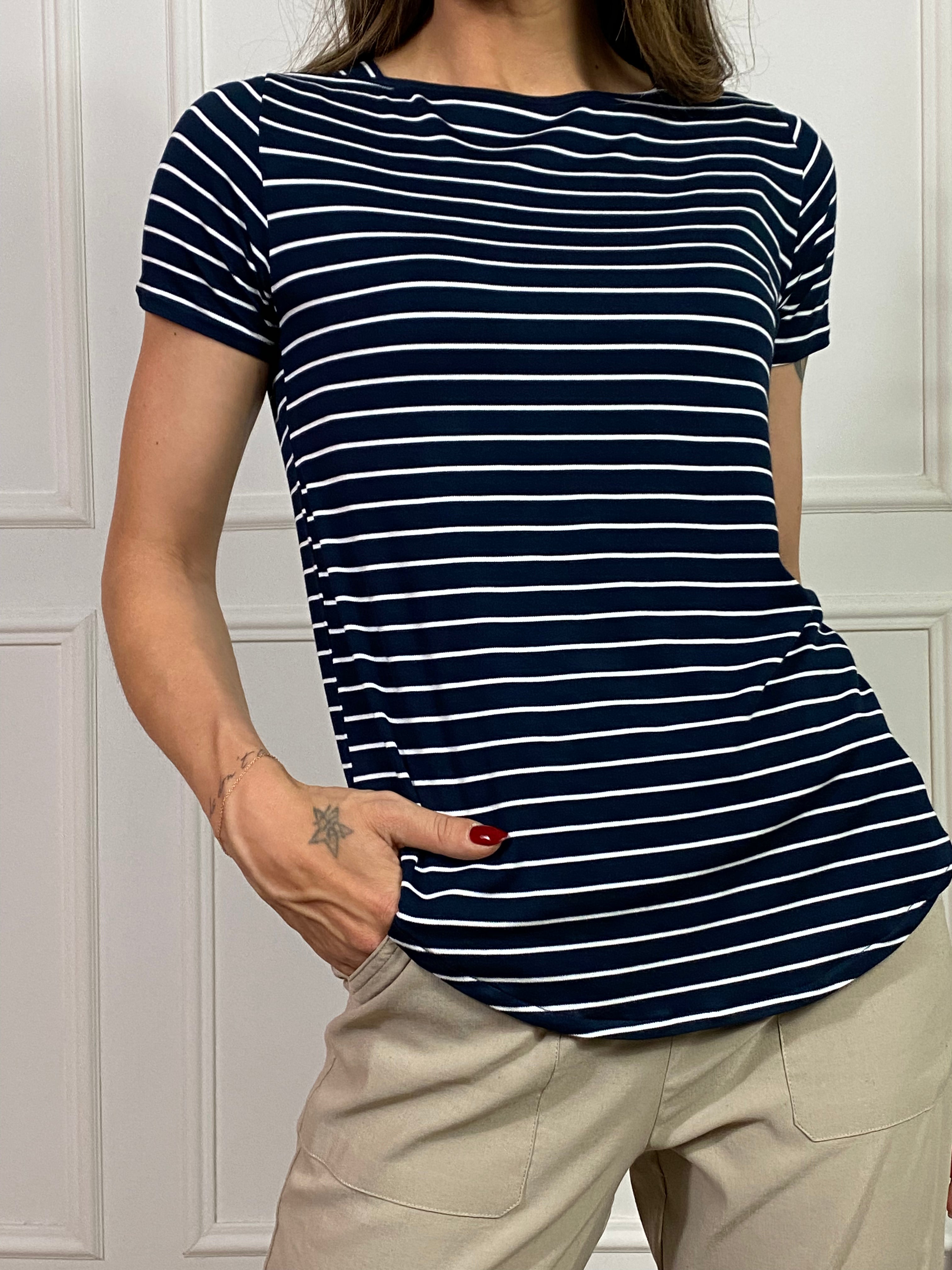 T-SHIRT in viscosa elasticizzata Ragno RIGHINE SCOLLO BARCHETTA - ART. DT05TB