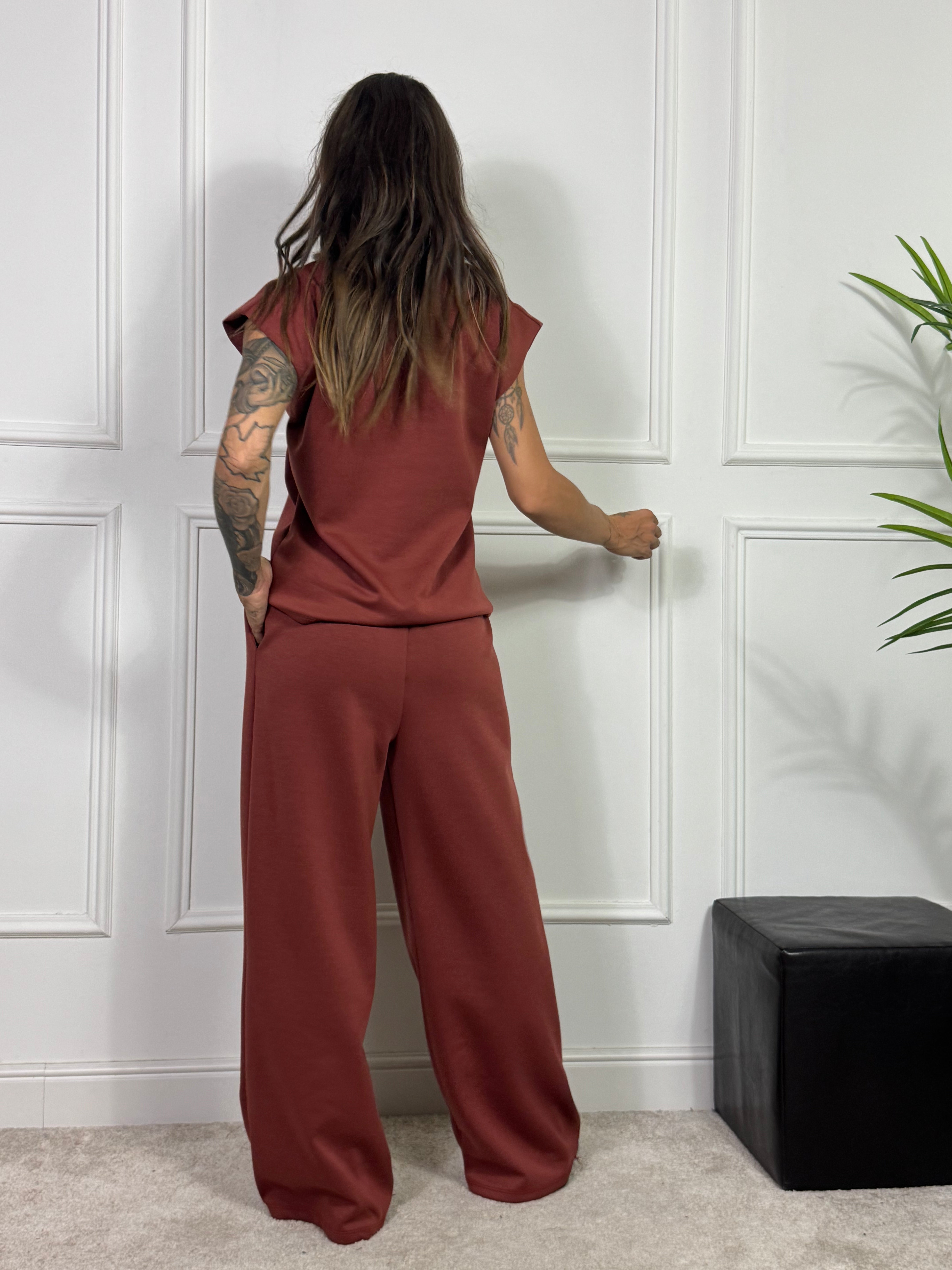 PANTALONE PALAZZO TESSUTO TECNICO Victoria ILMH TINTA UNITA