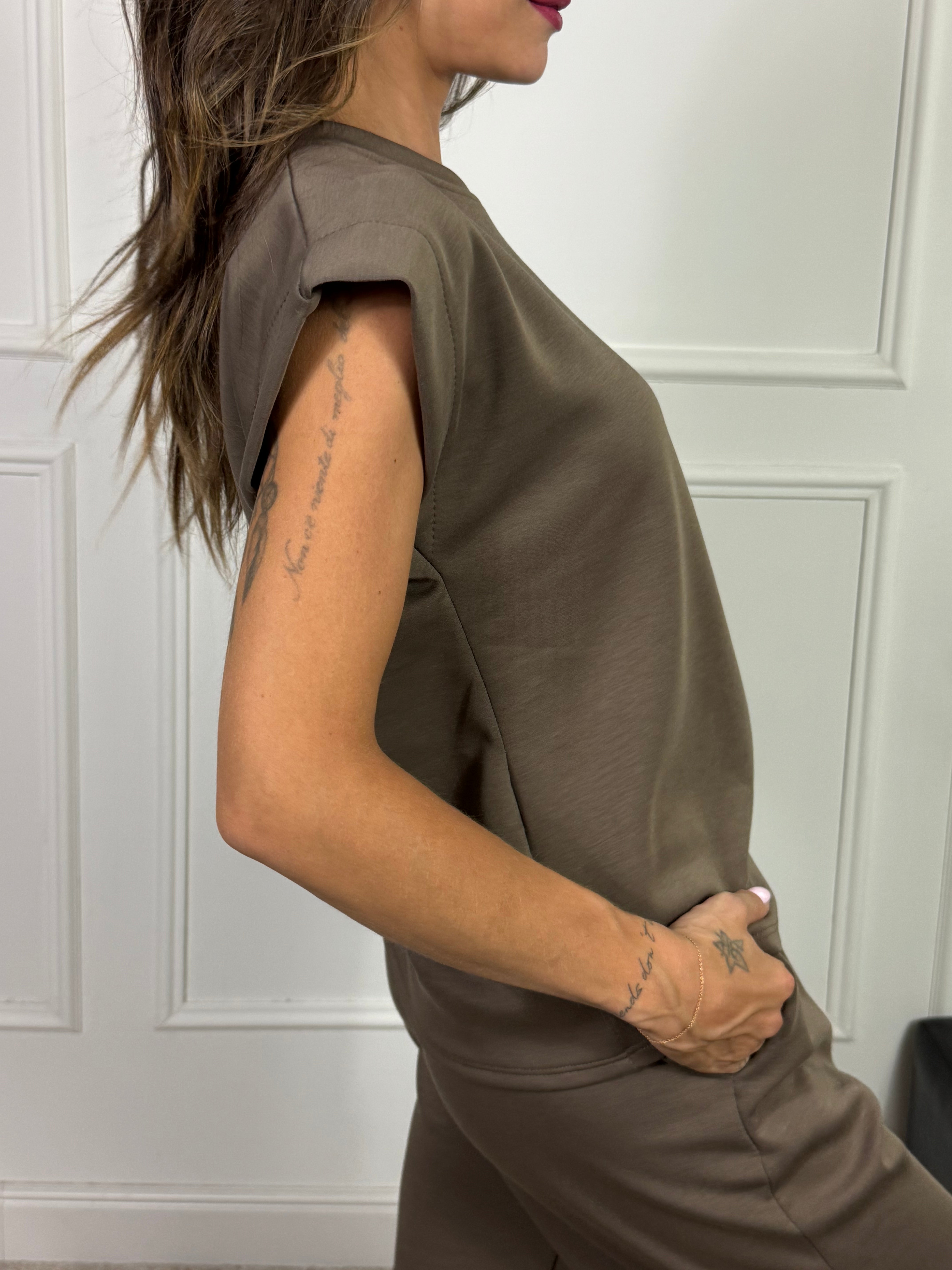 MAGLIA / FELPA manica accennata TESSUTO TECNICO Victoria ILMH TINTA UNITA