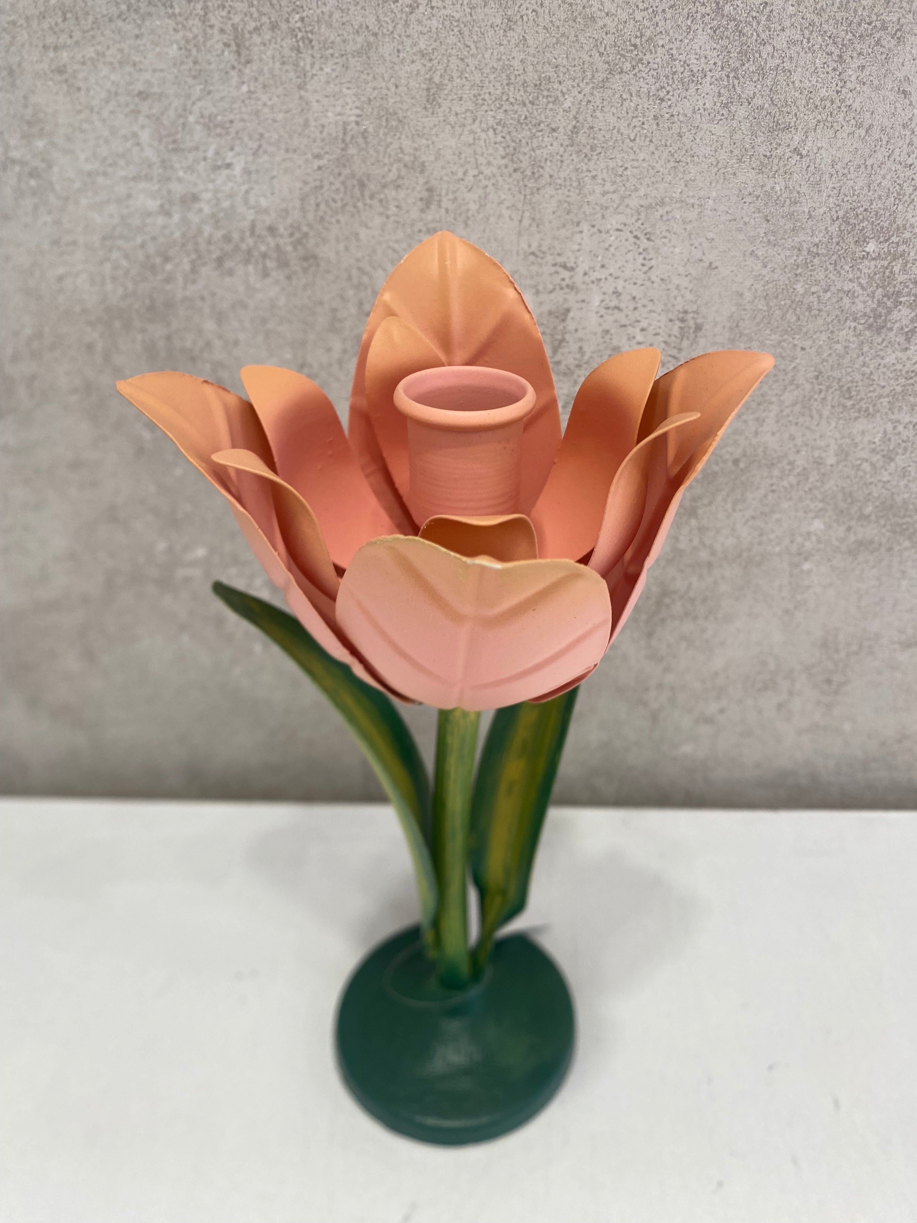 Candelabro 18 fiore rosa