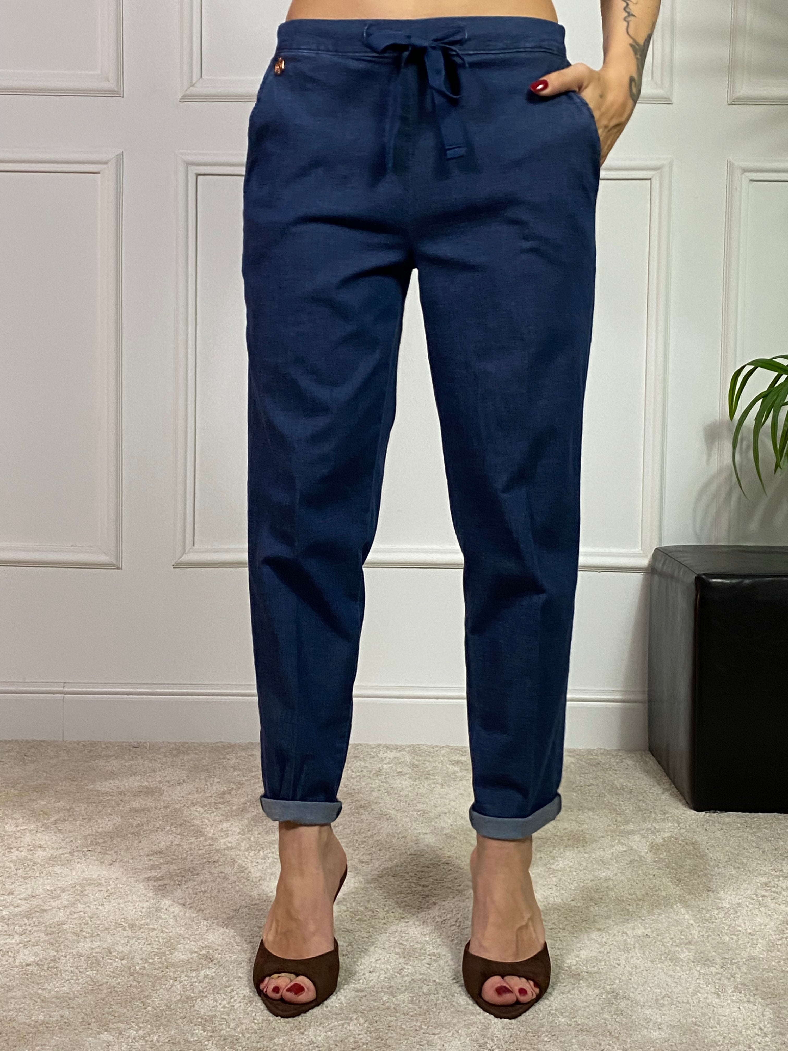 Pantalone JEANS CHAMBRAY modello JOGGER with POCKETS Ragno- ART. DS87PB