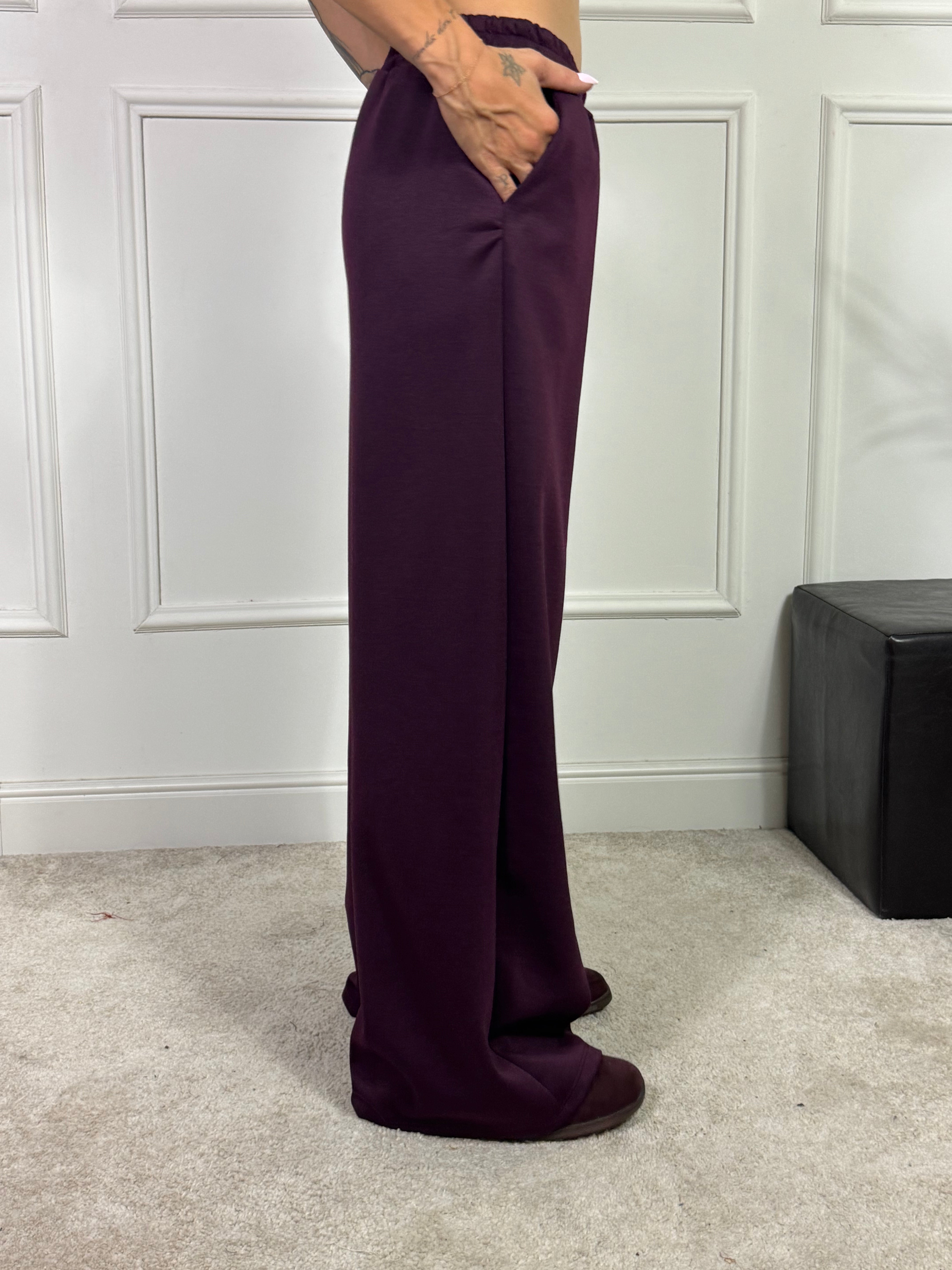 PANTALONE PALAZZO TESSUTO TECNICO Victoria ILMH TINTA UNITA