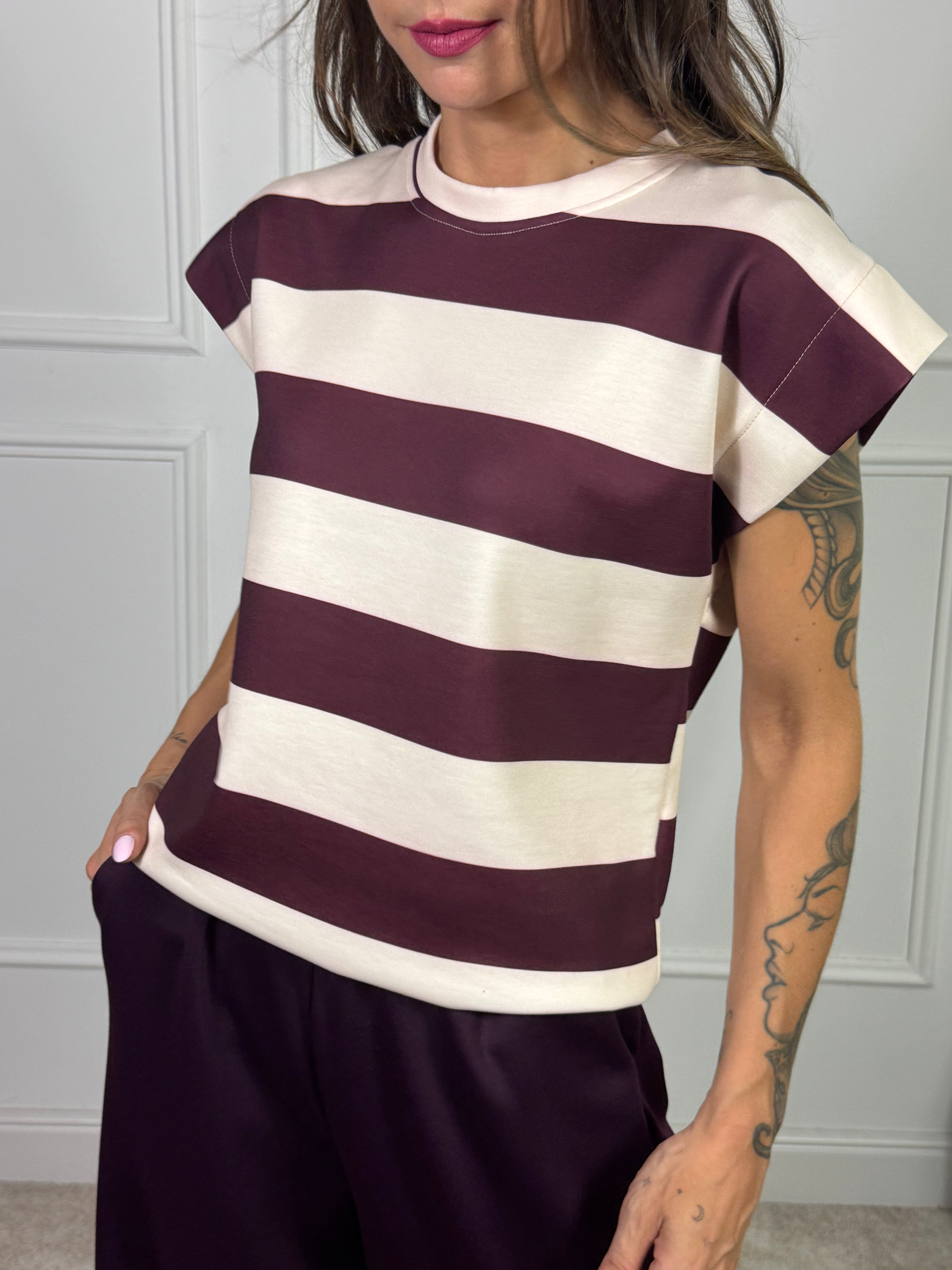 MAGLIA / FELPA manica accennata TESSUTO TECNICO Victoria ILMH RIGHE