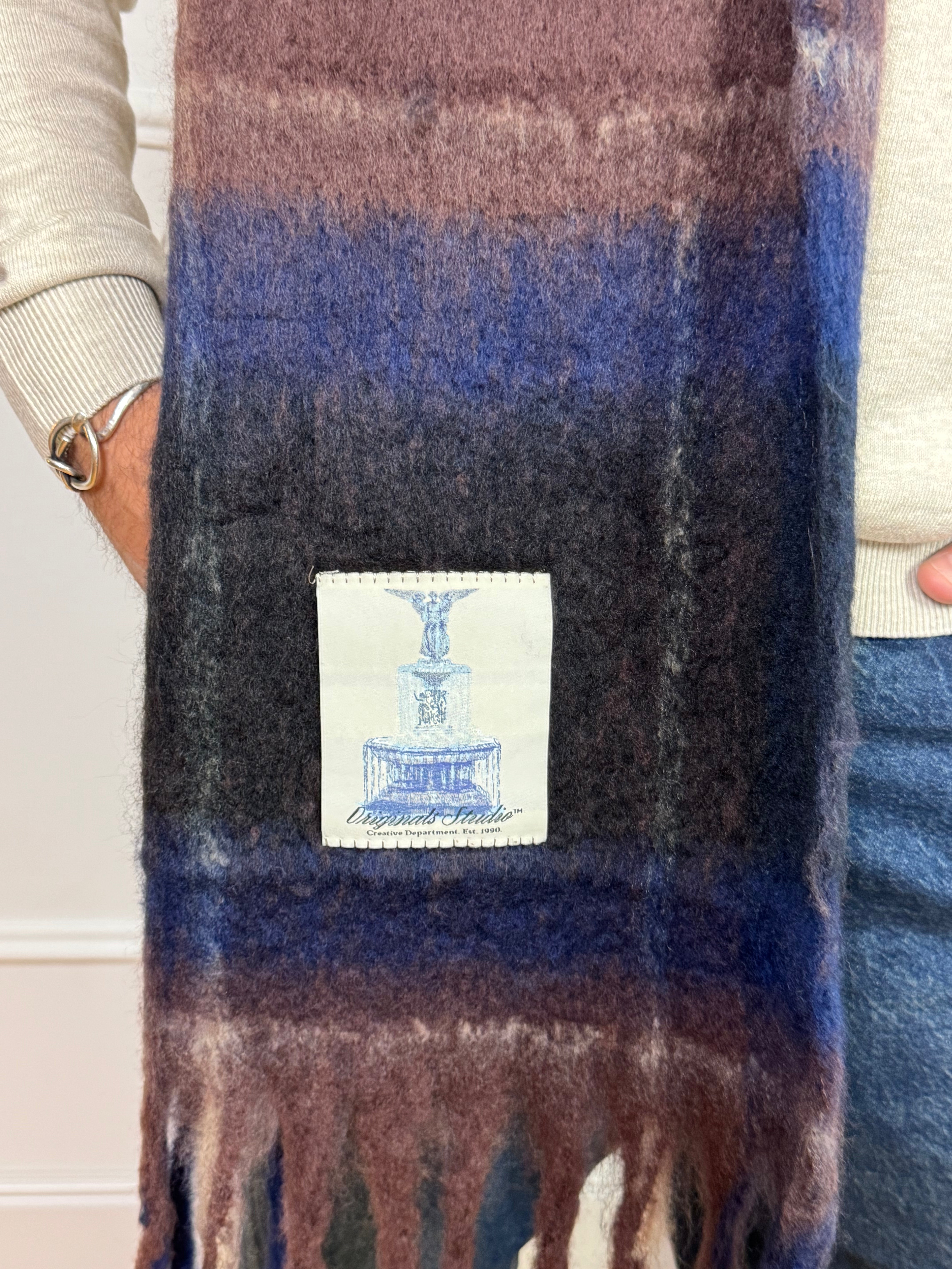 Sciarpa Jack & Jones SCOZZESE CON FRANGE CON LABEL A VISTA