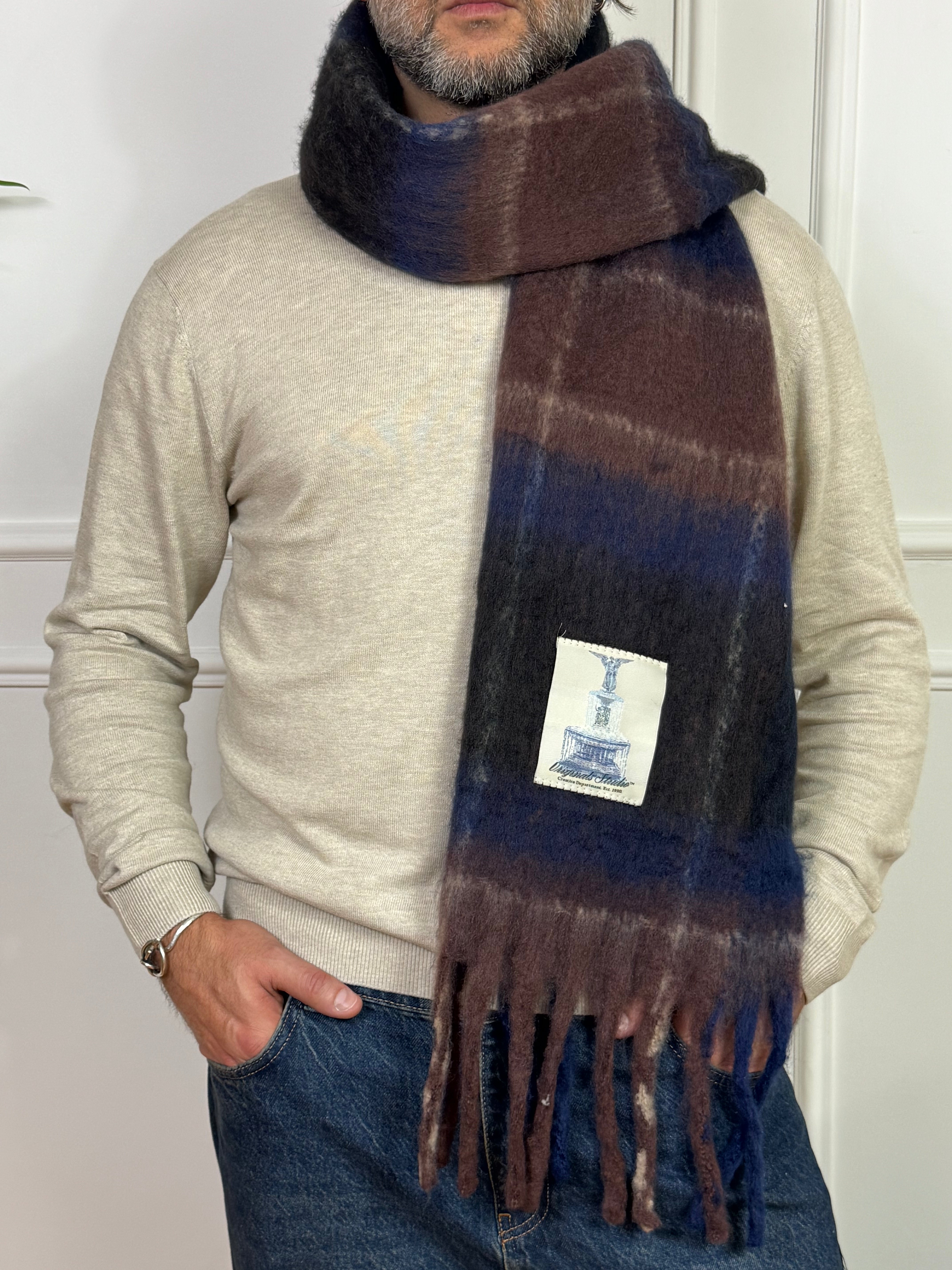 Sciarpa Jack & Jones SCOZZESE CON FRANGE CON LABEL A VISTA