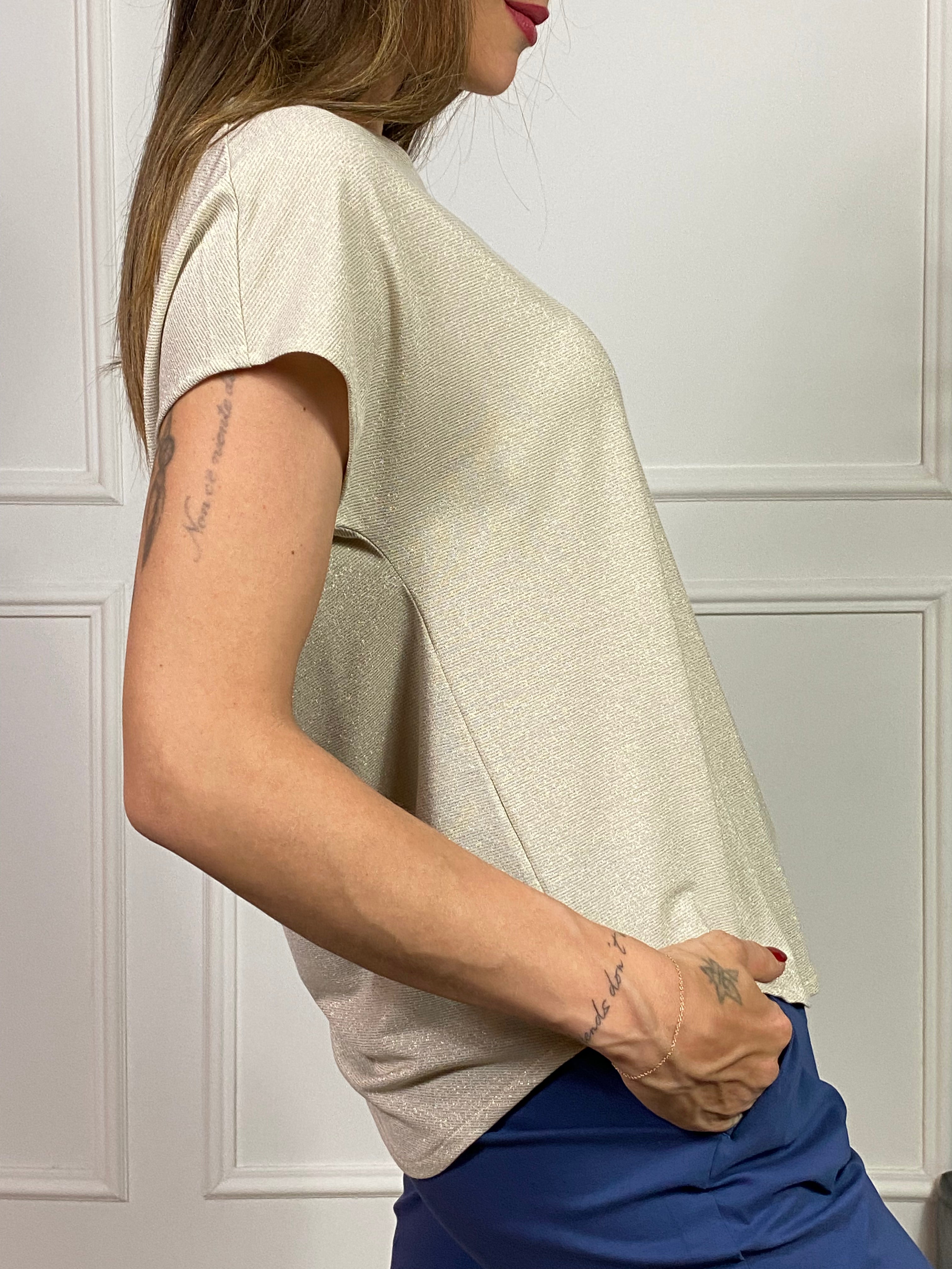 Maglia T-SHIRT MANICA CORTA in LUREX Ragno ART. DS38T7