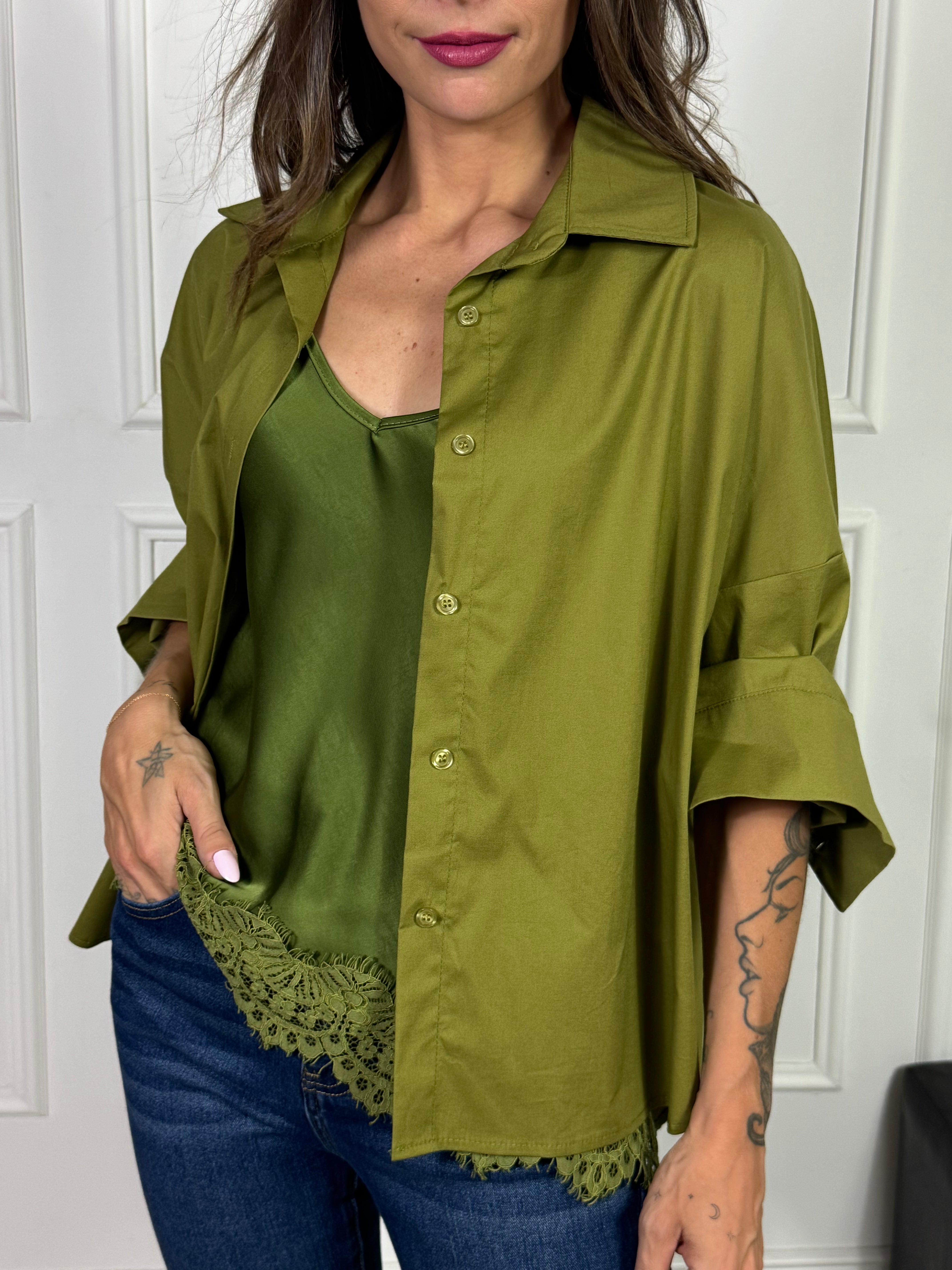 Camicia in cotone elasticizzato OVER Victoria ILMH