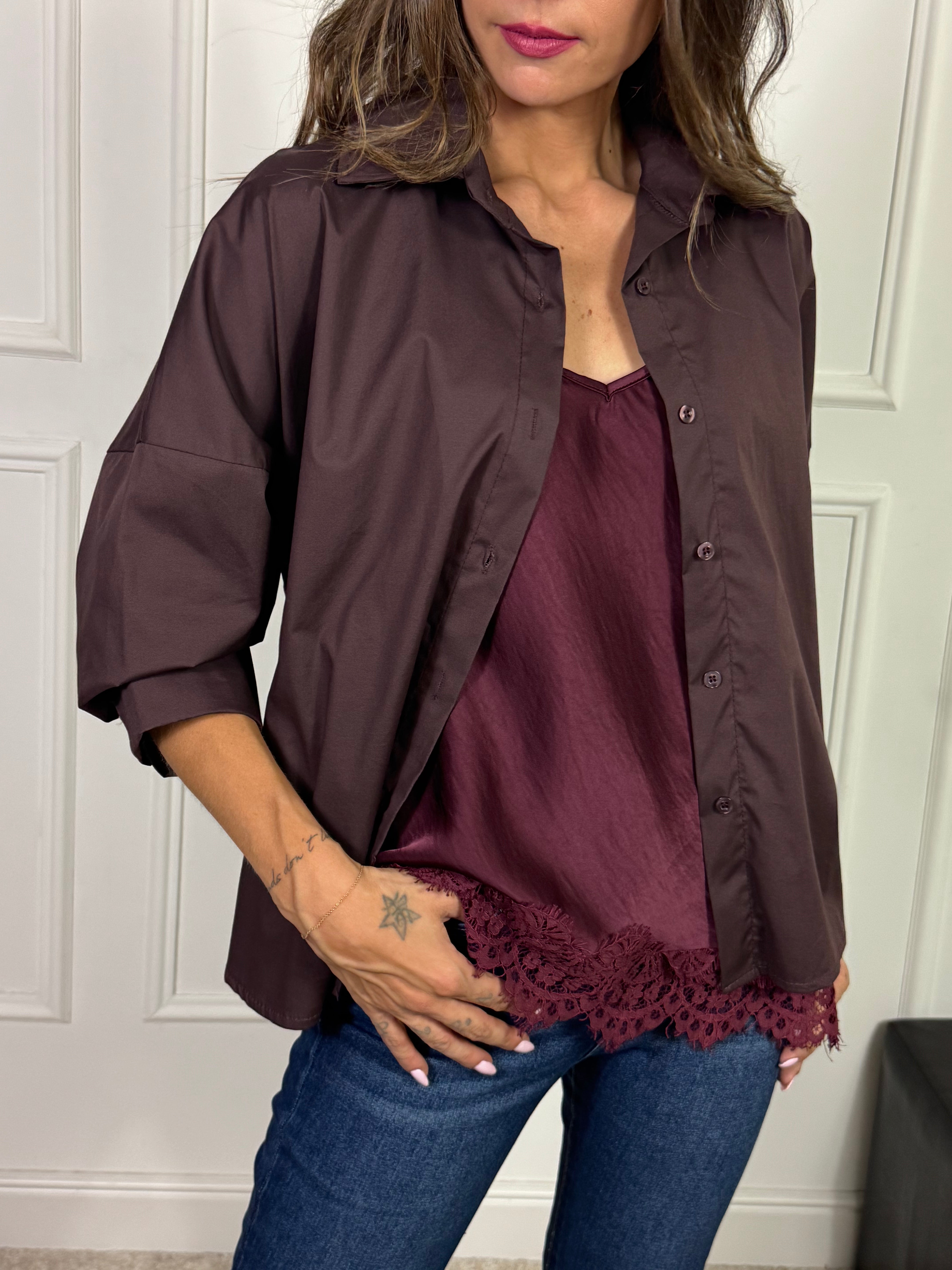 Camicia in cotone elasticizzato OVER Victoria ILMH