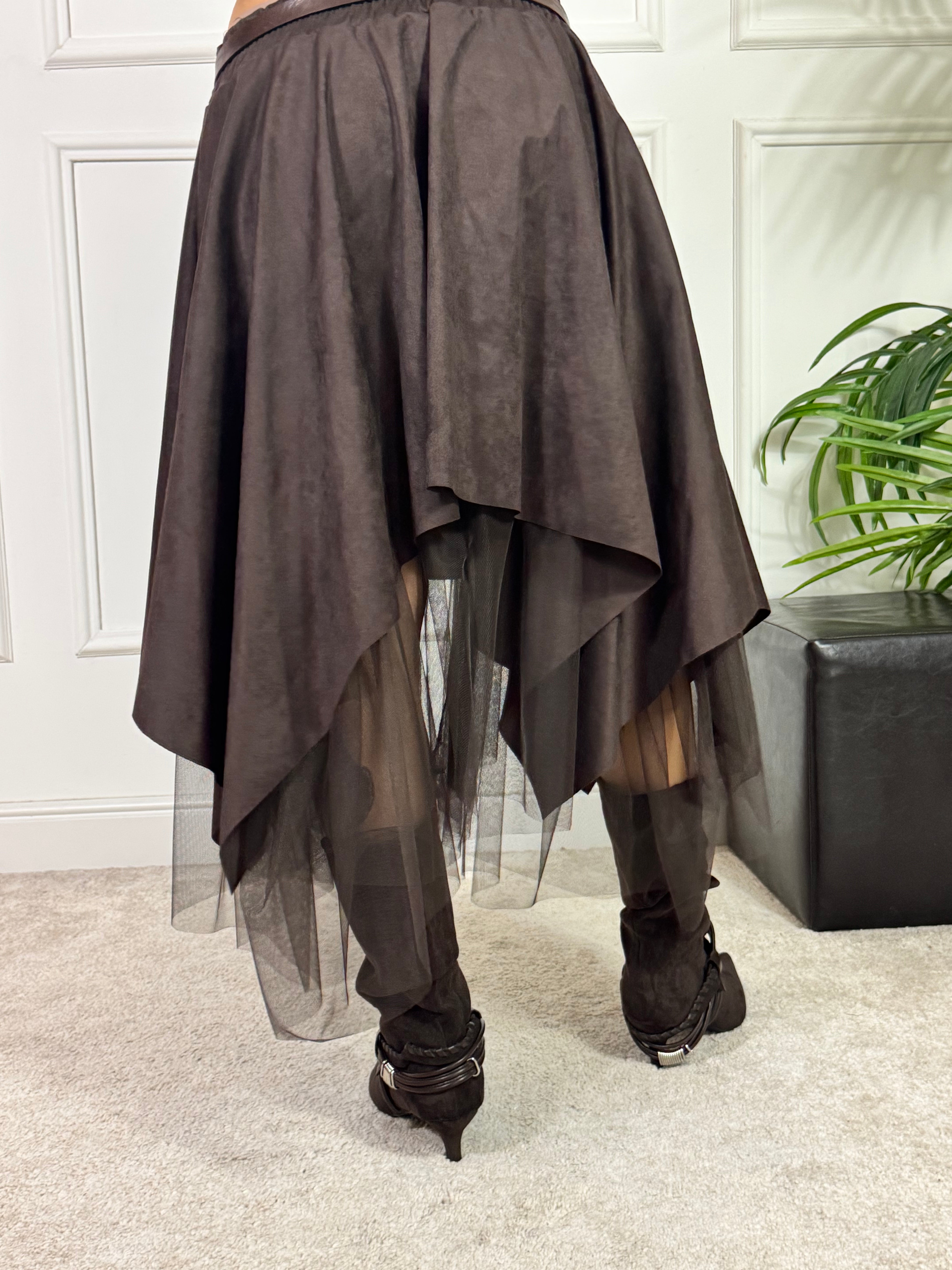 Gonna in ecopelle scamosciata Victoria ILMH SOTTOVESTE IN TULLE