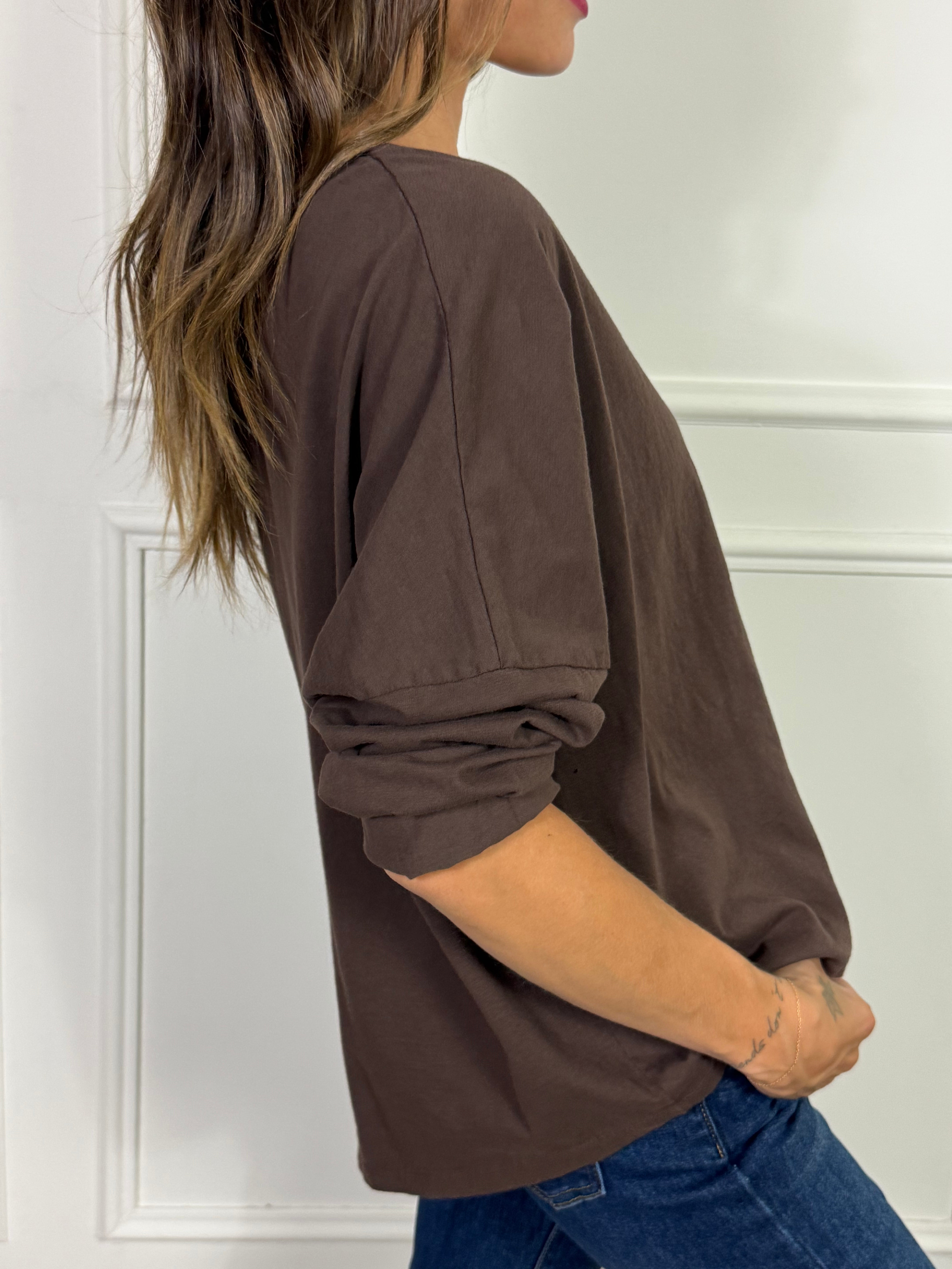 Maglia in cotone manica lunga OVER Victoria ILMH SCOLLO V