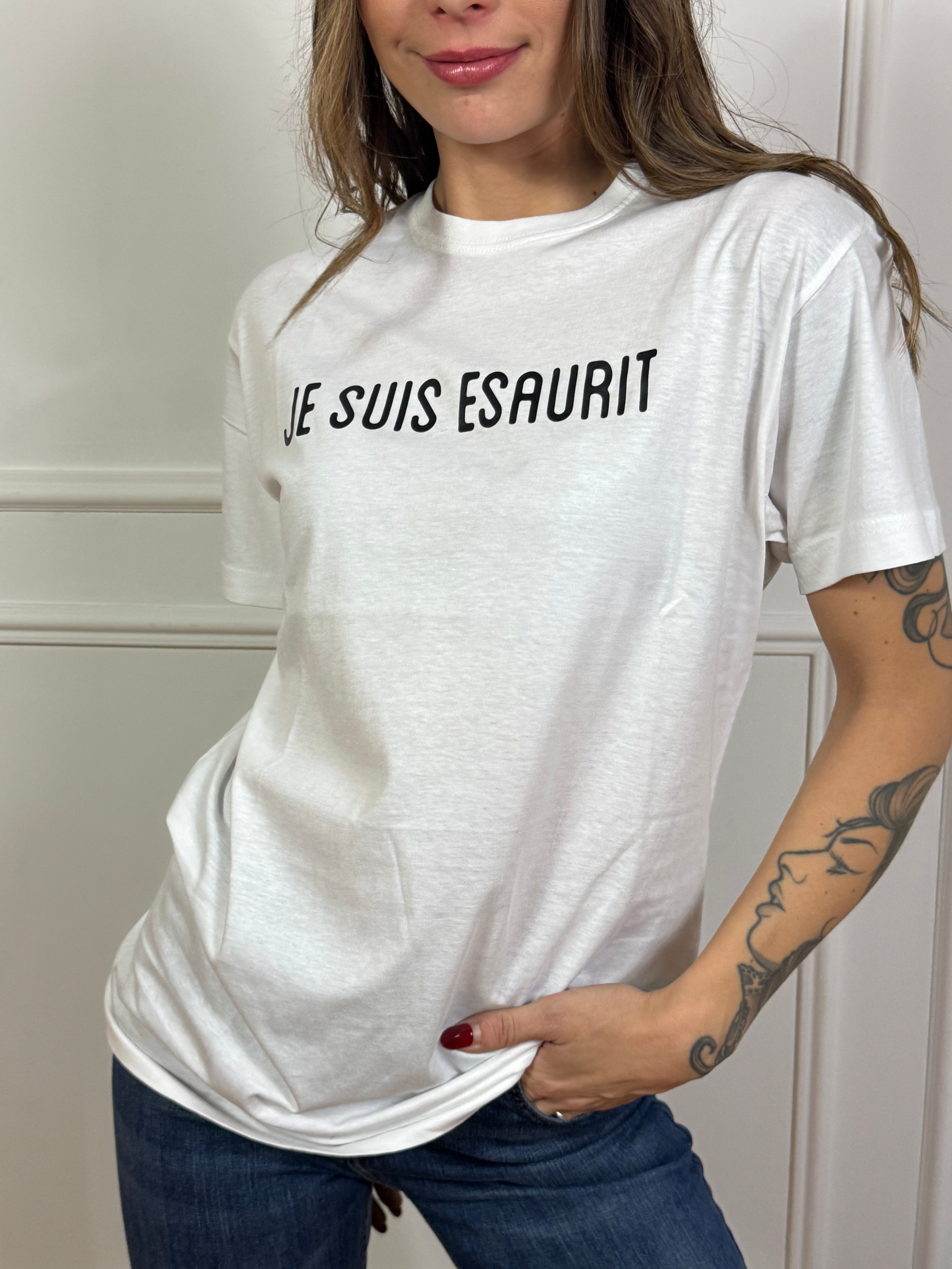 T-shirt con scritta Susy Mix JE SUIS ESAURIT