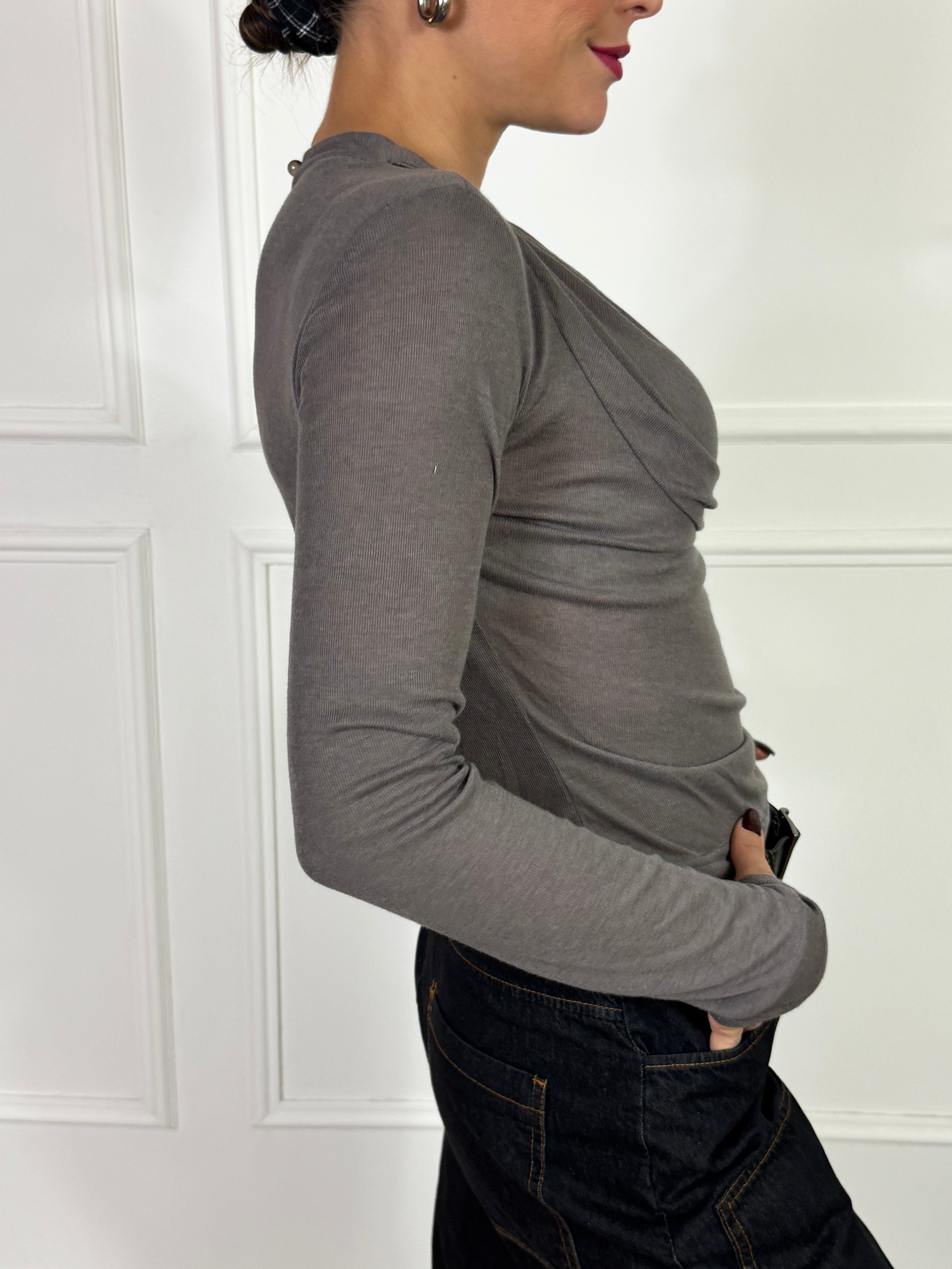 Maglia GRIGIA Victoria ILMH scollo cut-out
