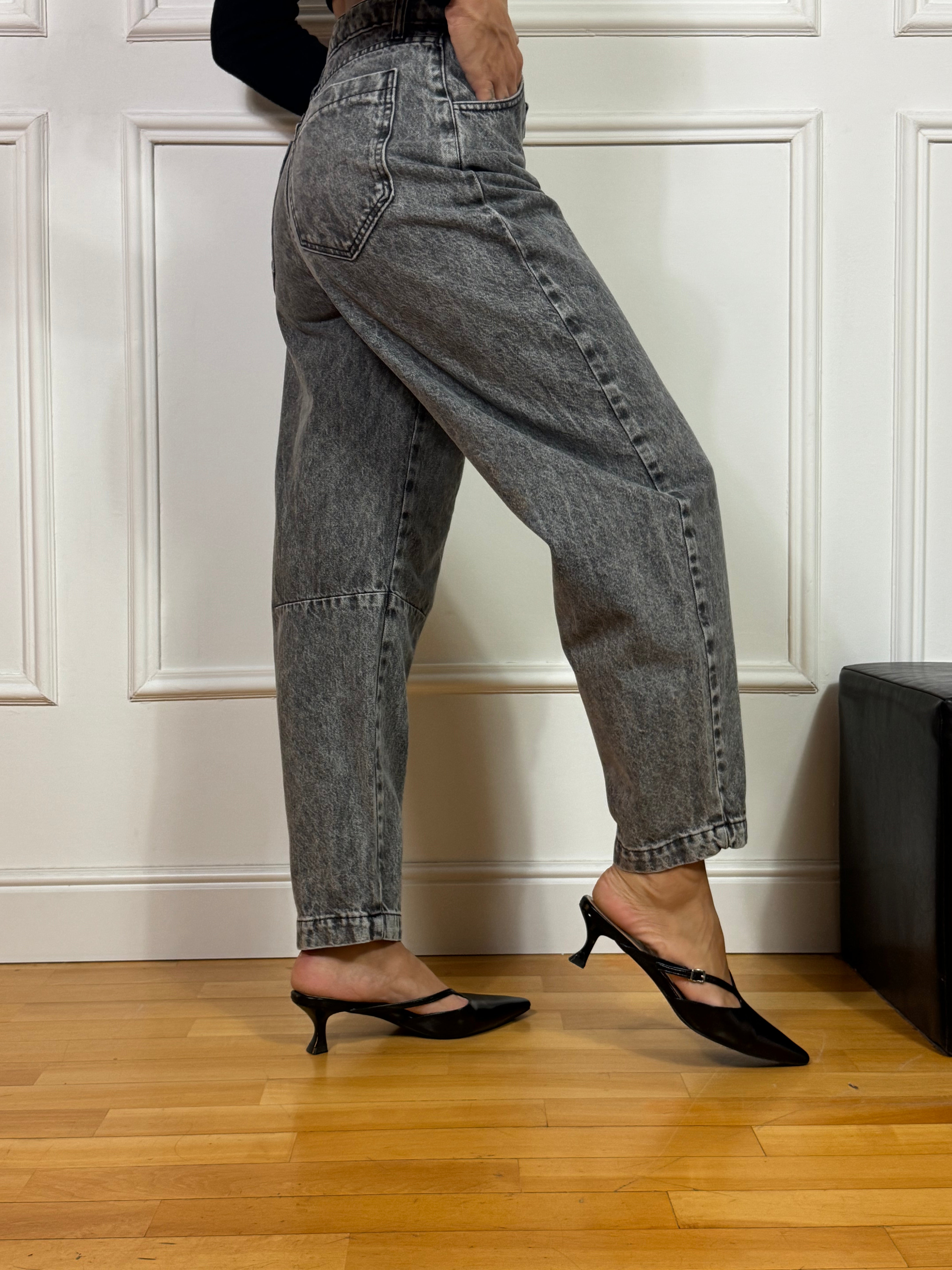 Jeans Susy Mix BAGGY DELAVE' GRIGIO