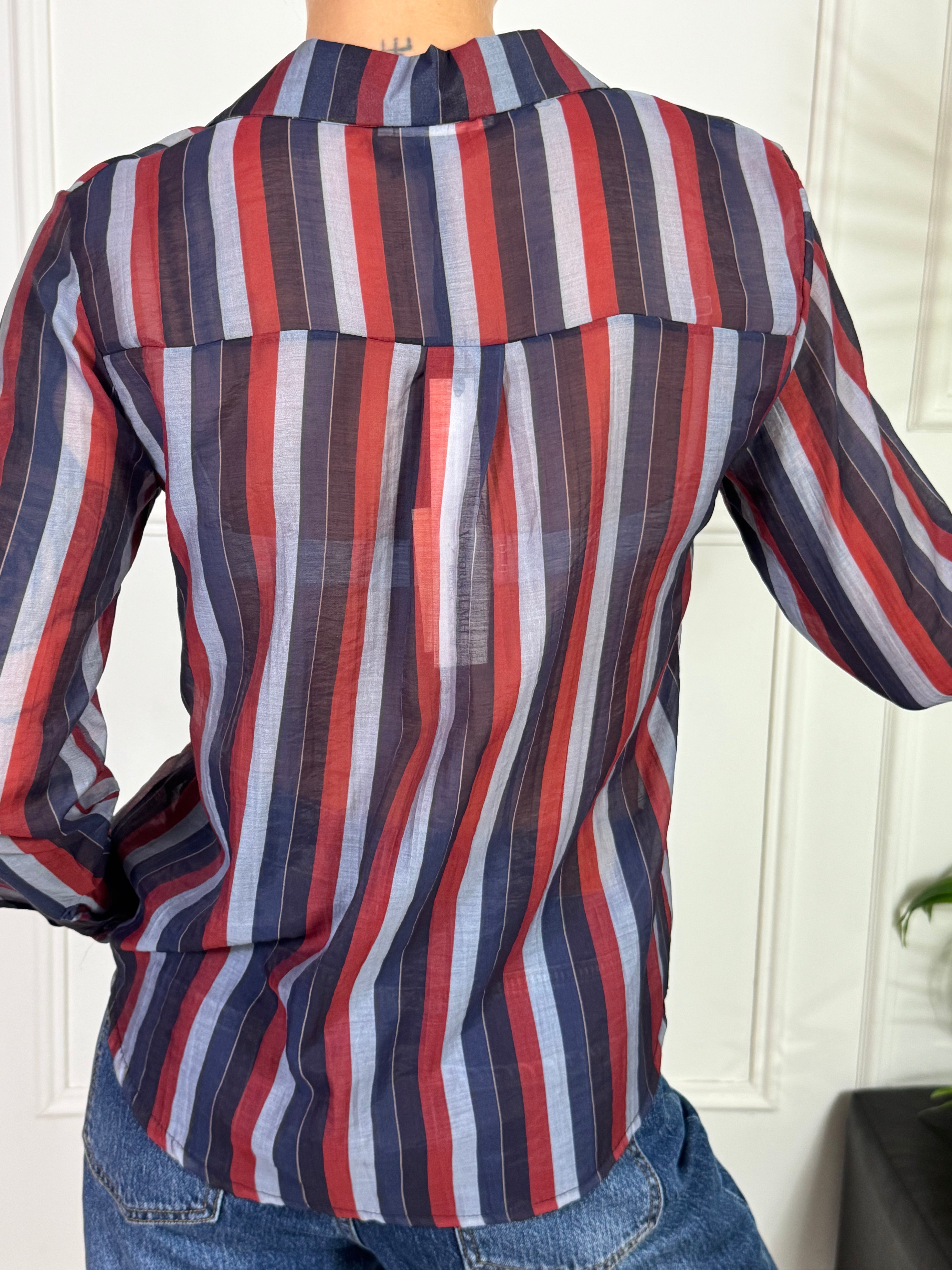 Camicia Victoria ILMH fantasia righe AZZURRO-BLU-ROSSO