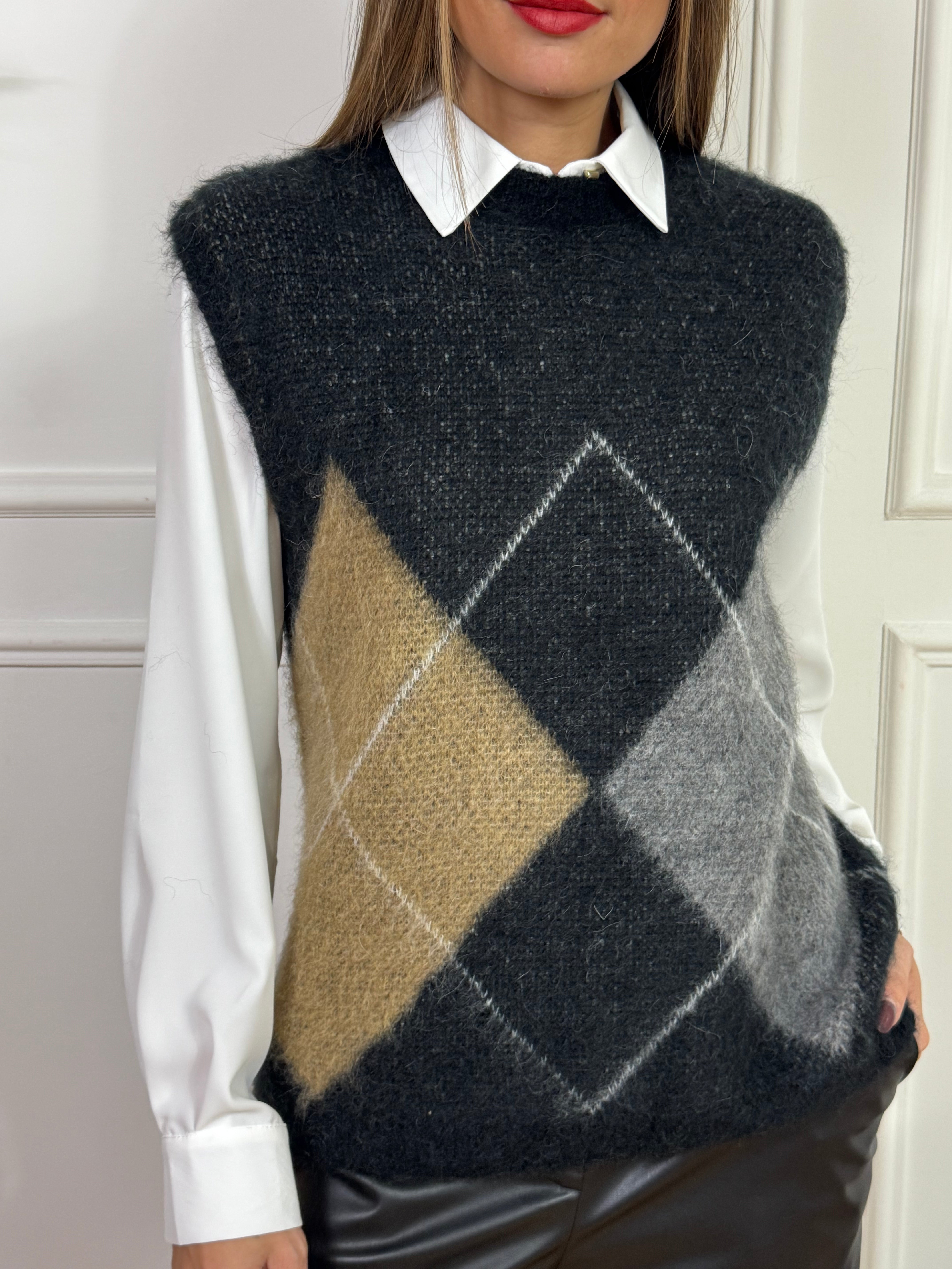 Gilet in maglia OVER Susy Mix ROMBI