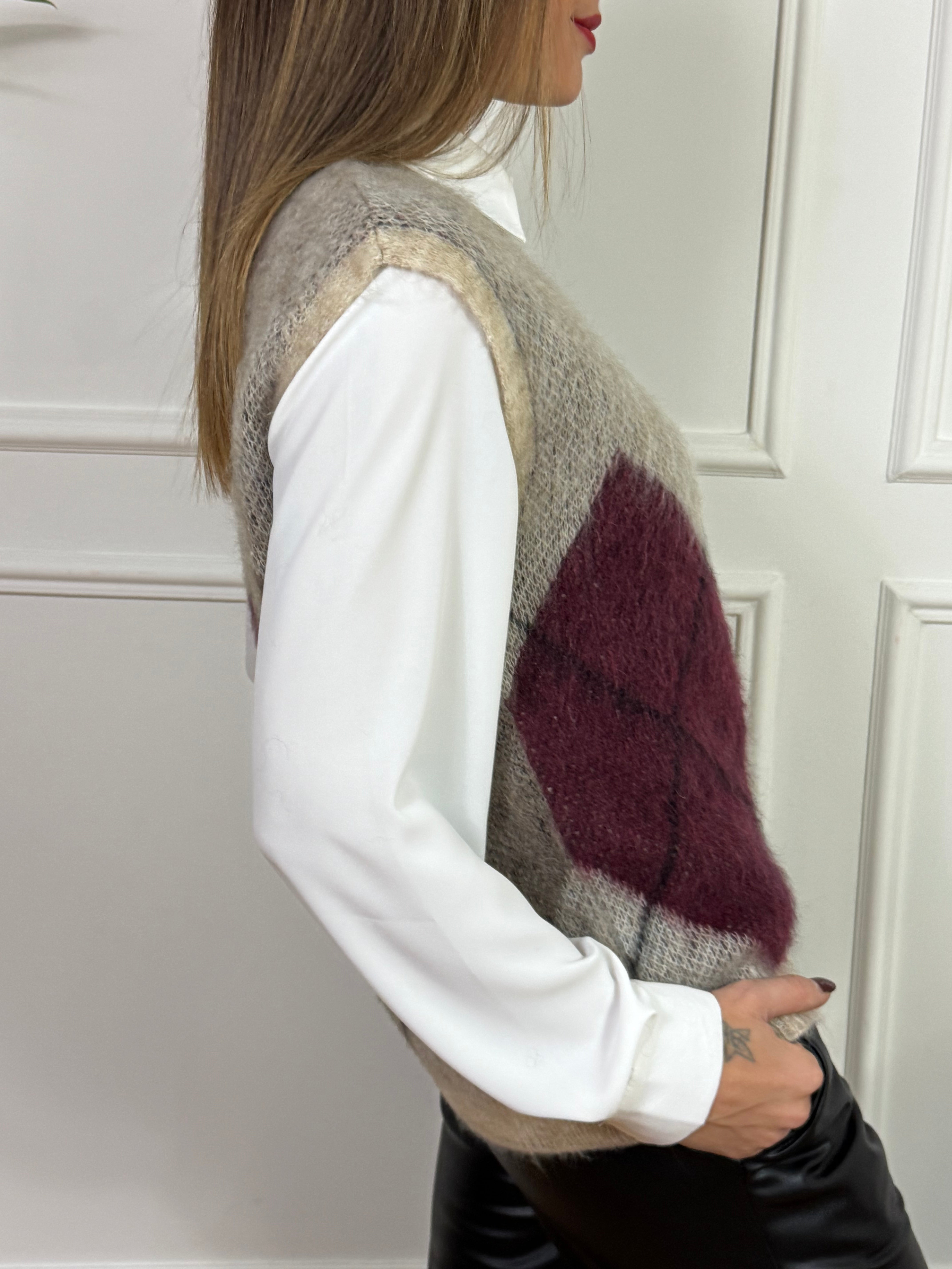 Gilet in maglia OVER Susy Mix ROMBI