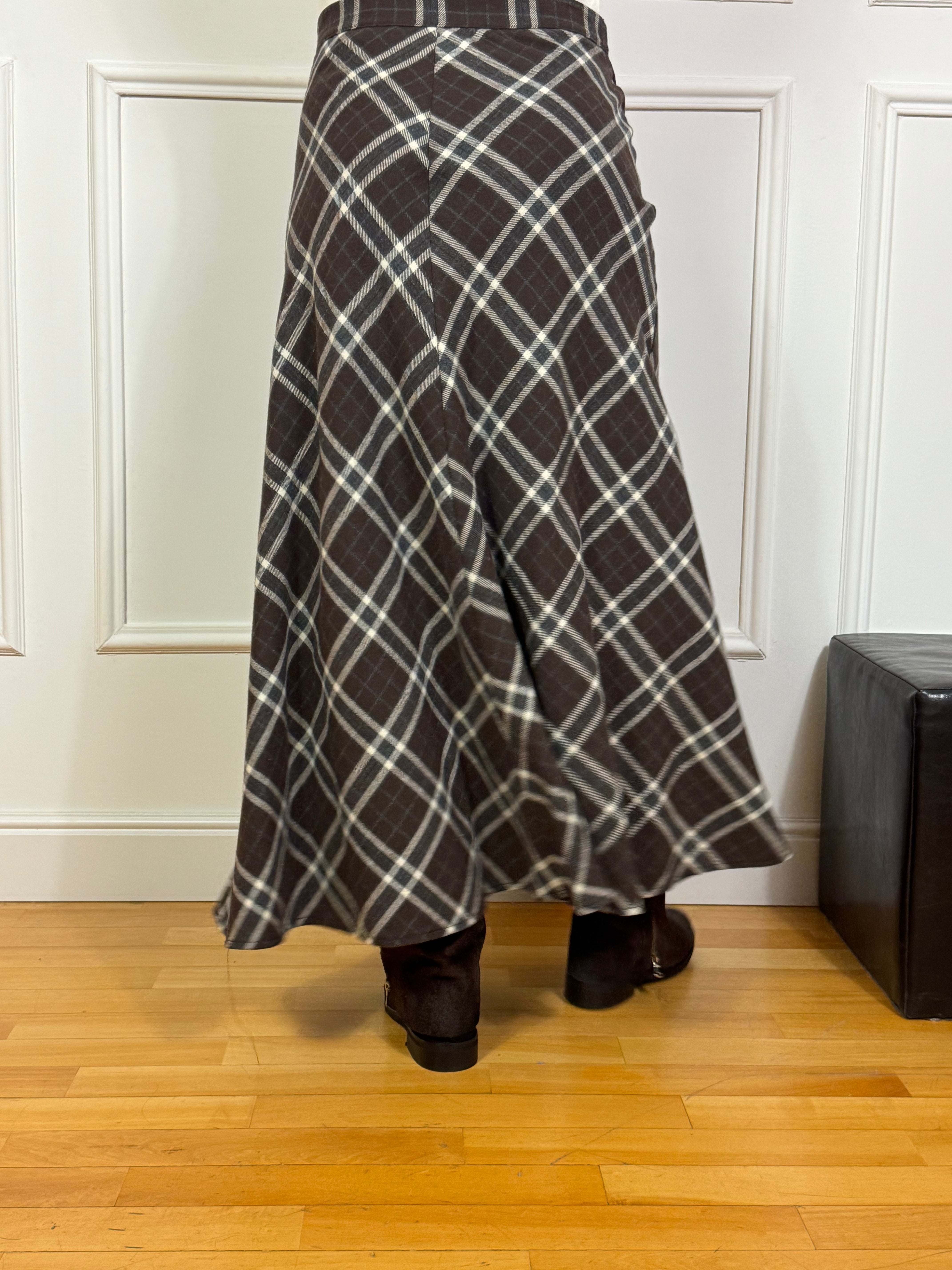 Gonna lunga Motel scozzese effetto camicia