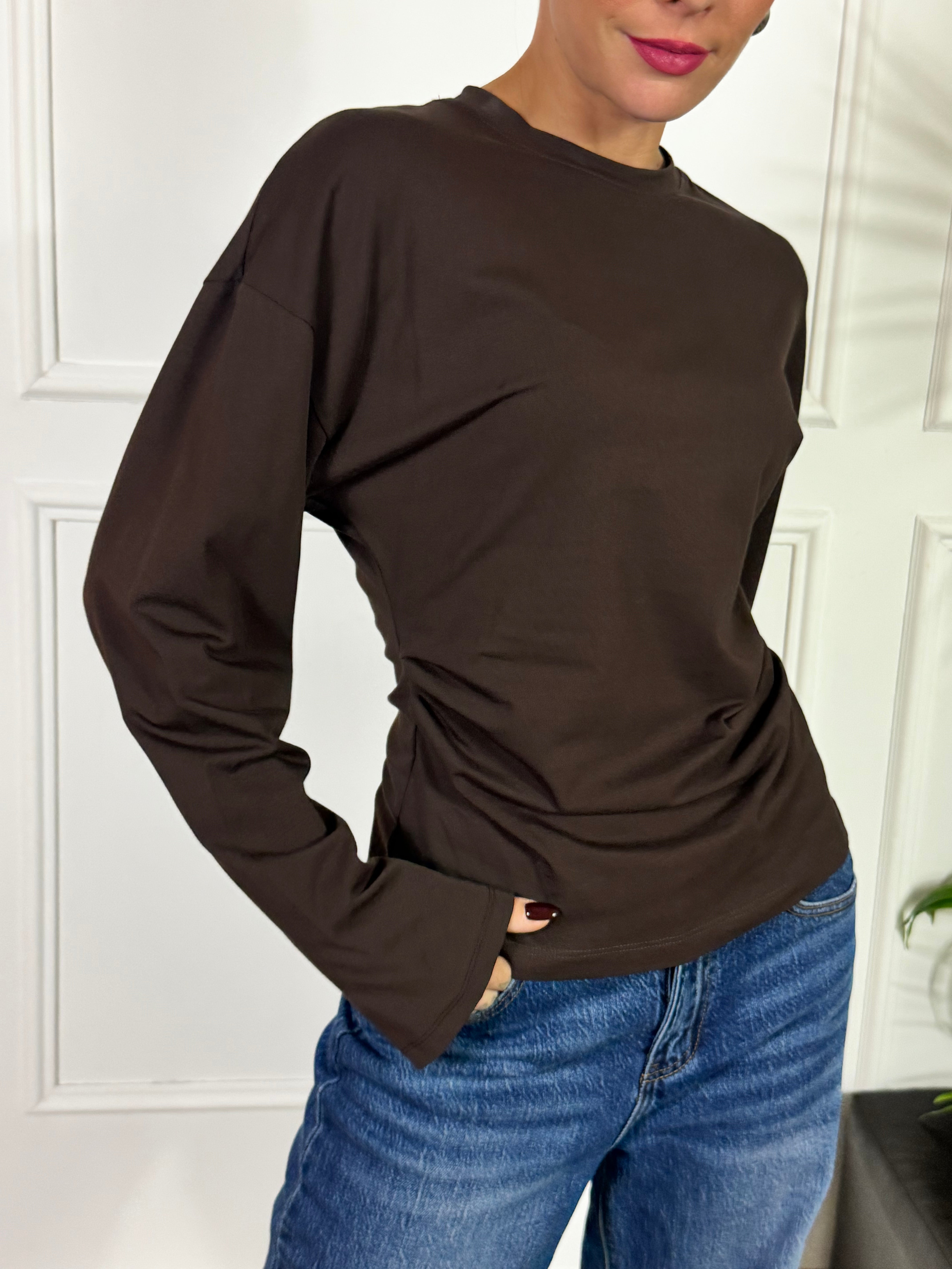 Maglia in cotone Victoria ILMH DRAPPEGGIO IN VITA