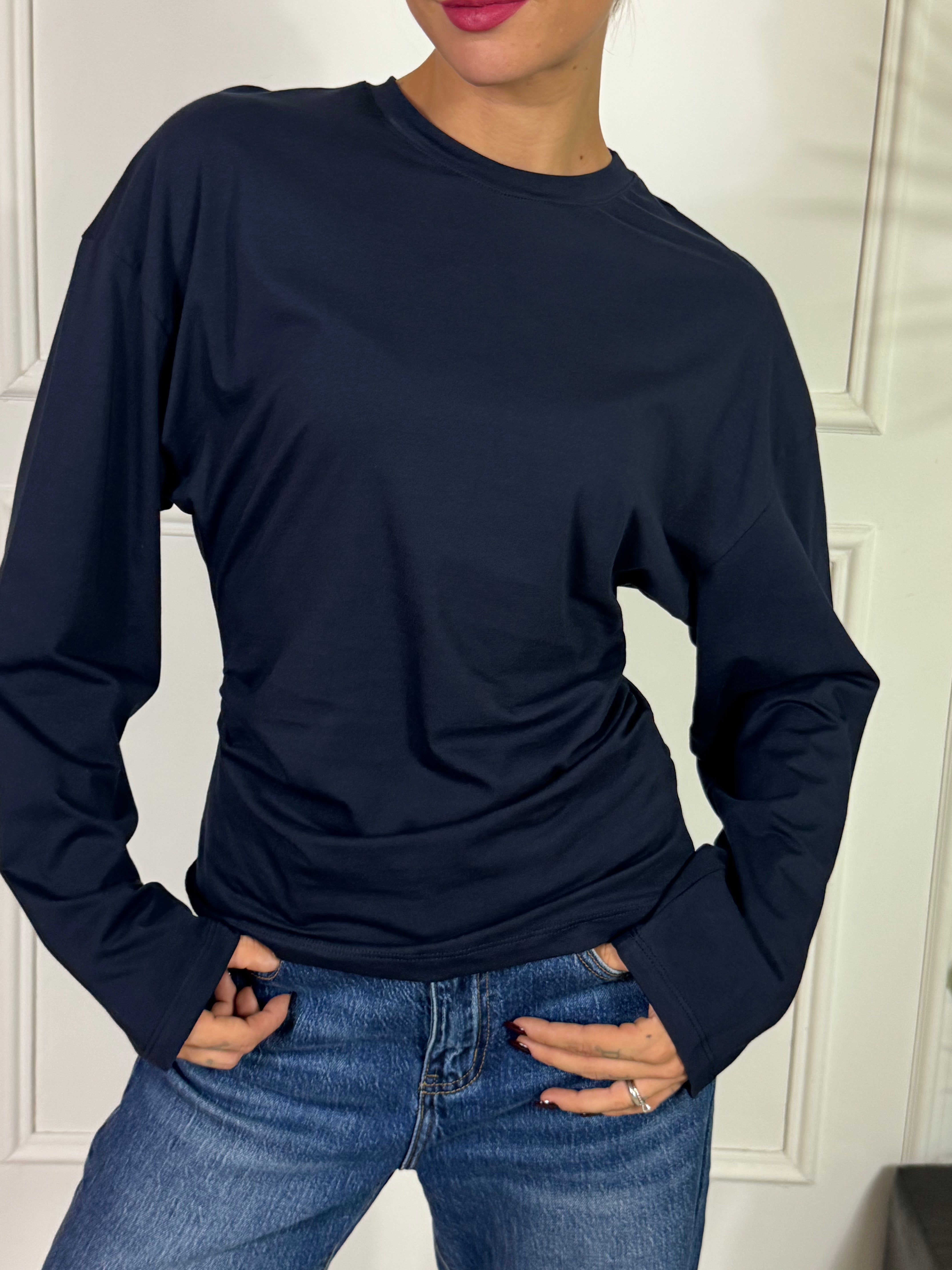 Maglia in cotone Victoria ILMH DRAPPEGGIO IN VITA