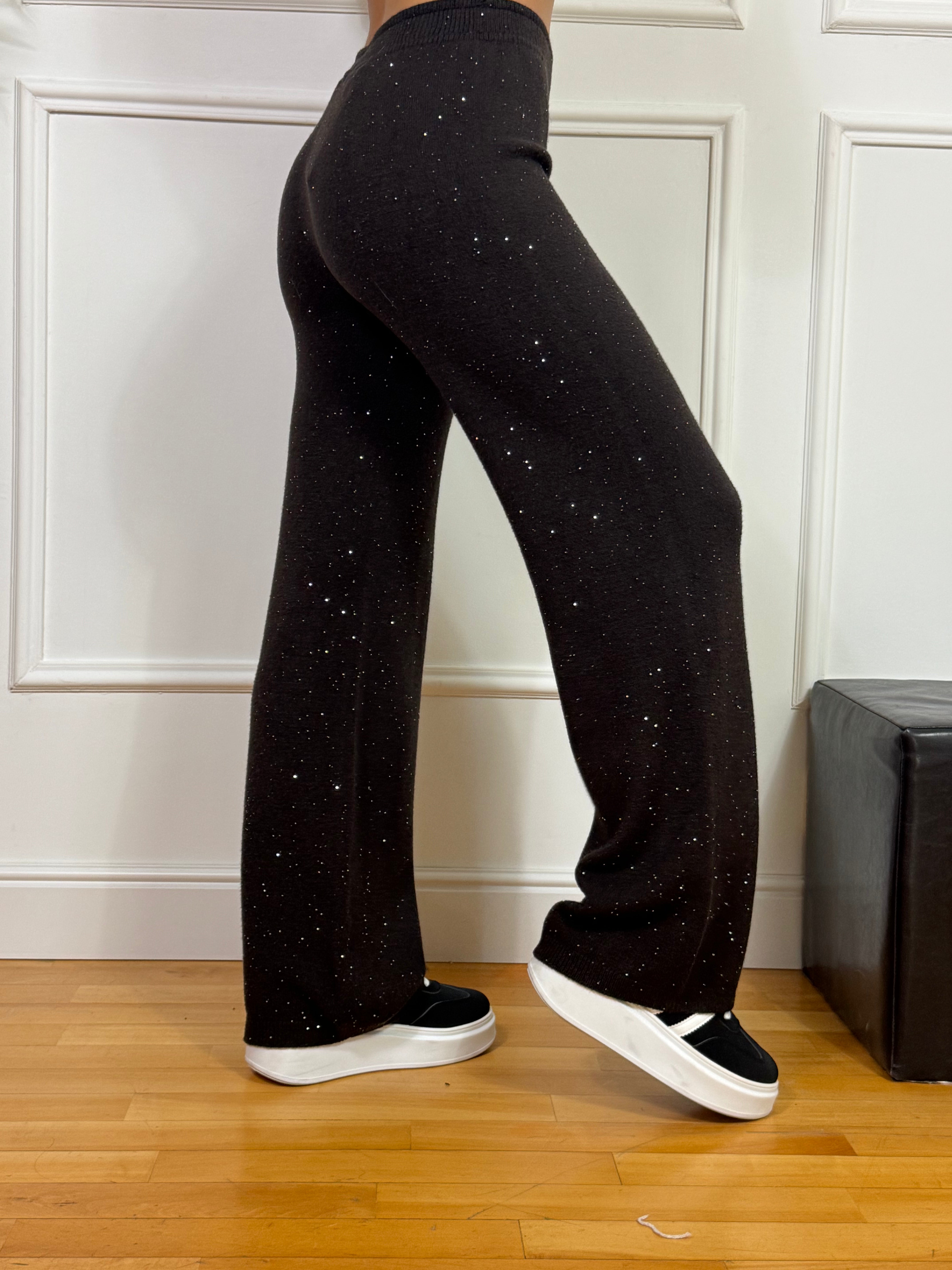 Pantalone in maglia Susy Mix con MICROPAILLETTES