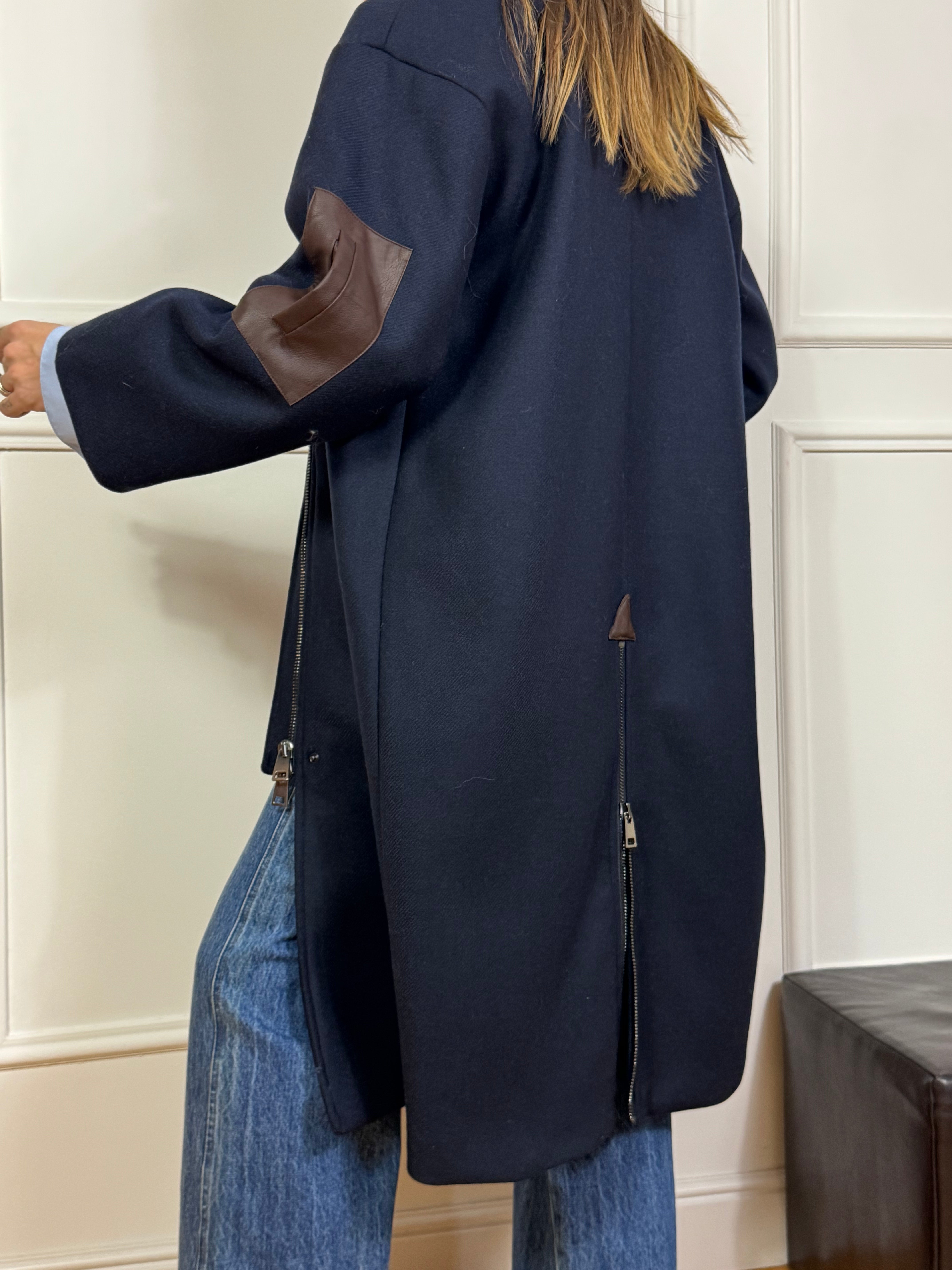 Cappotto oversize Motel LONDON spacco con cerniera