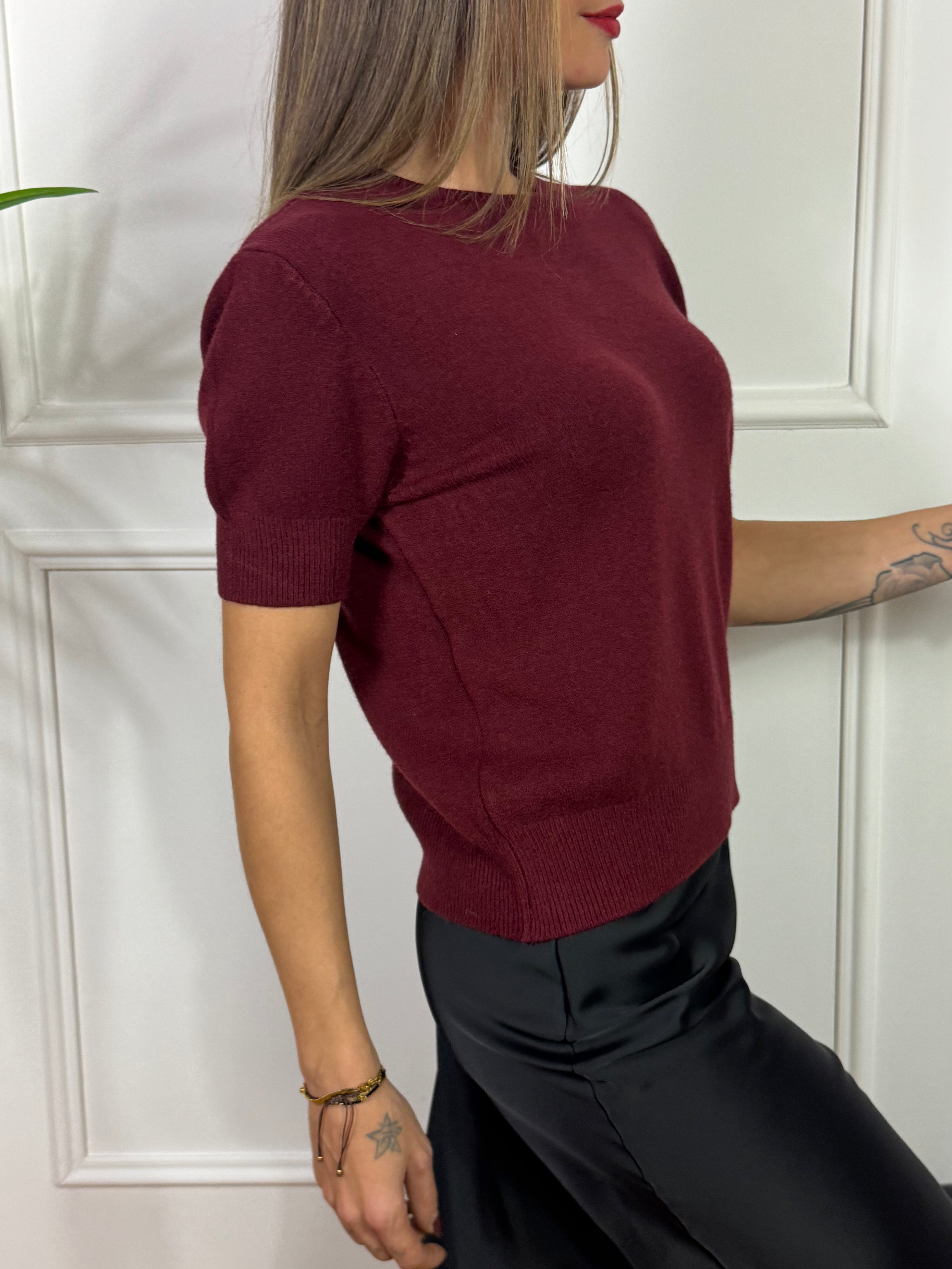 Maglia maglioncino Kikisix manica corta TINTA UNITA