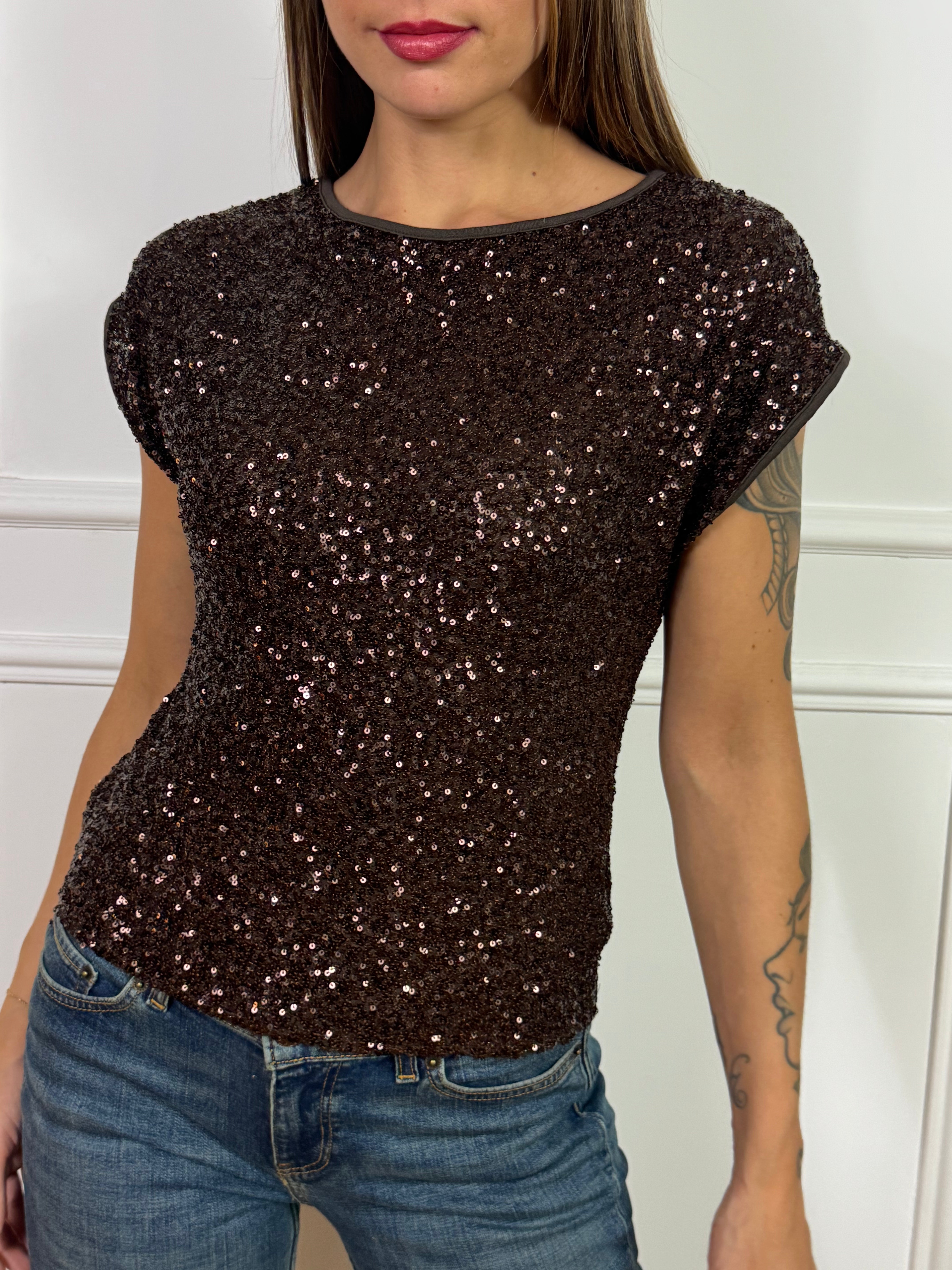 Maglia manica accennata Susy Mix PAILLETTES