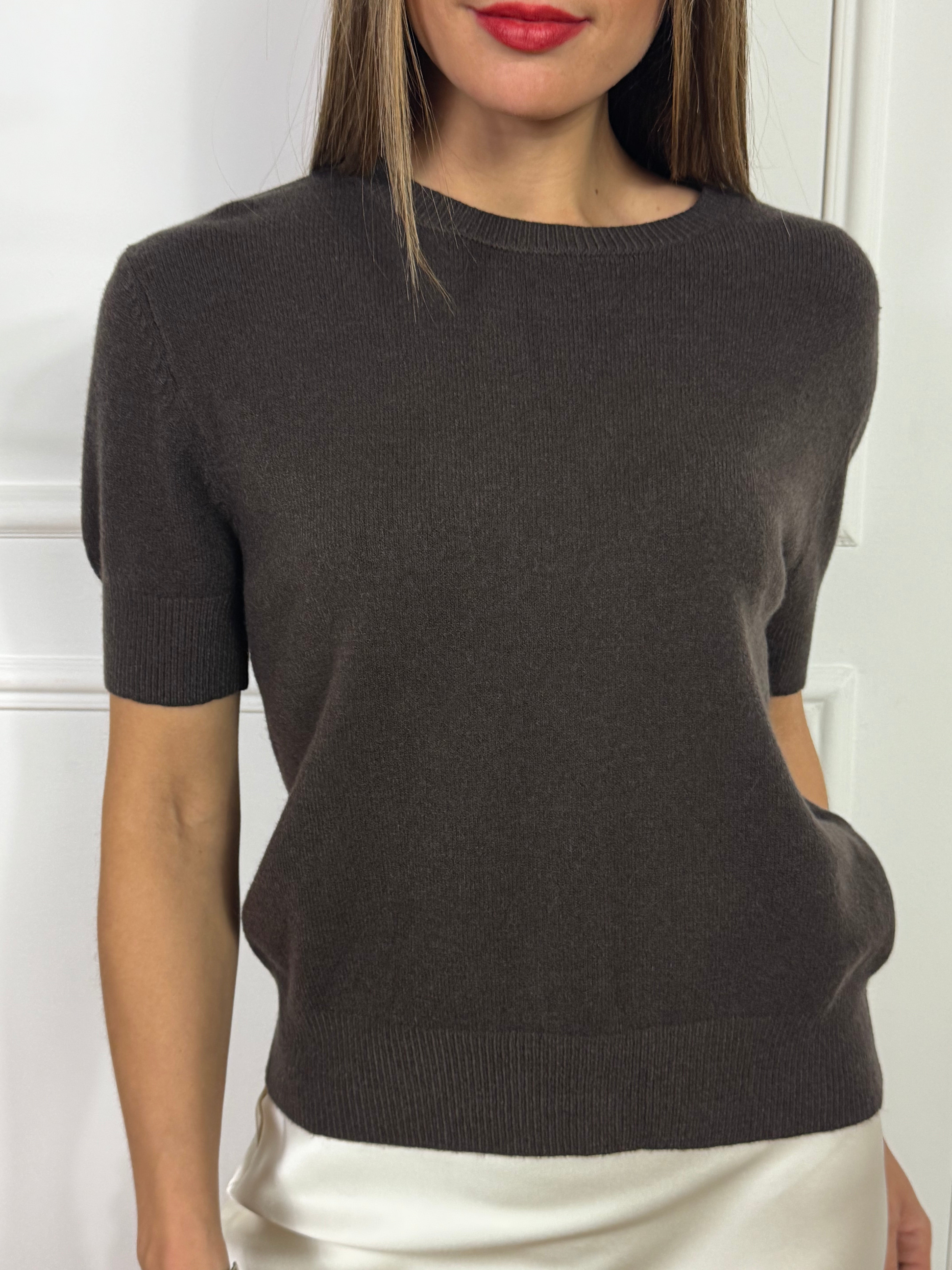 Maglia maglioncino Kikisix manica corta TINTA UNITA