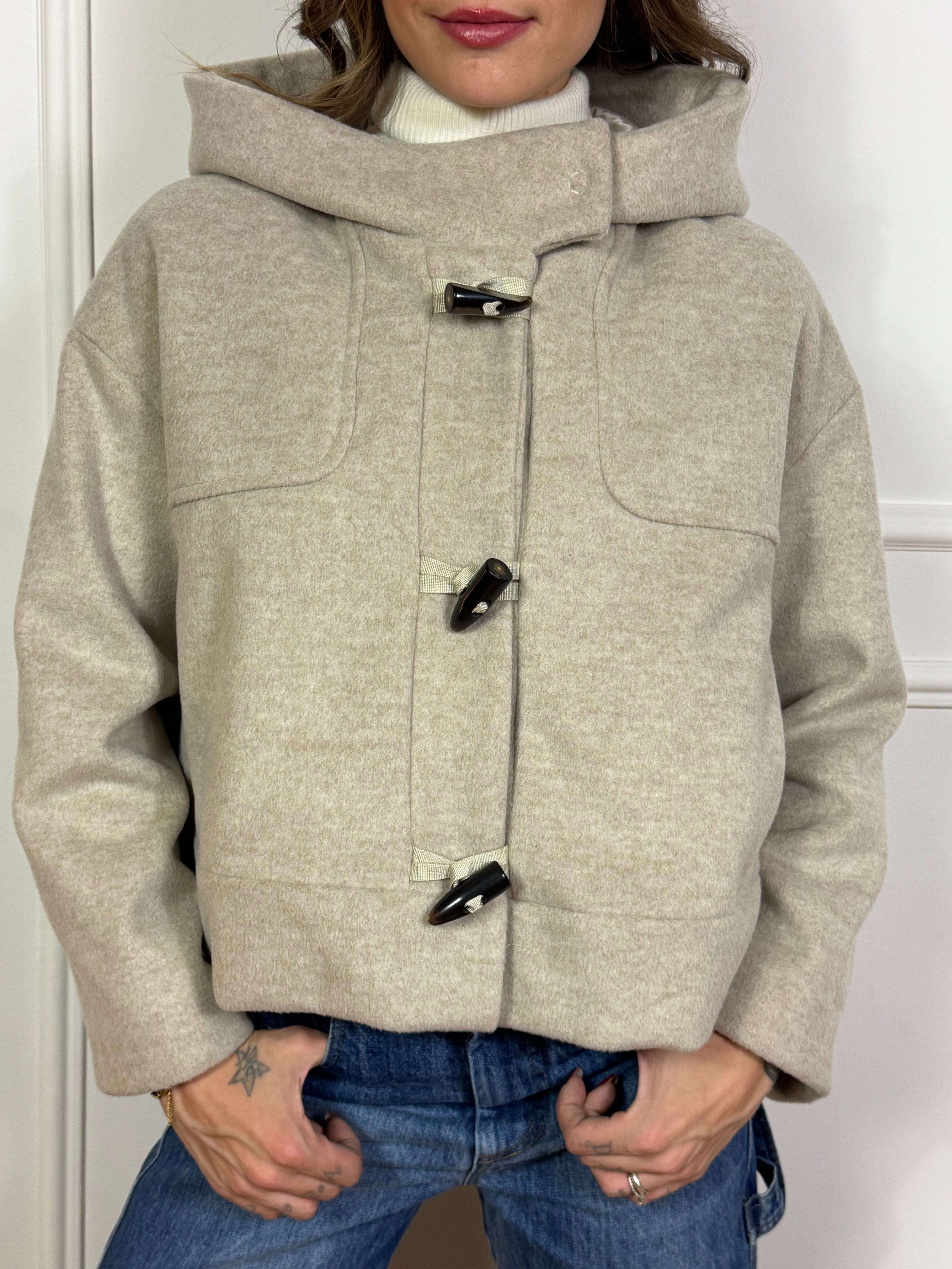 Giacca corta con alamari e cappuccio Motel