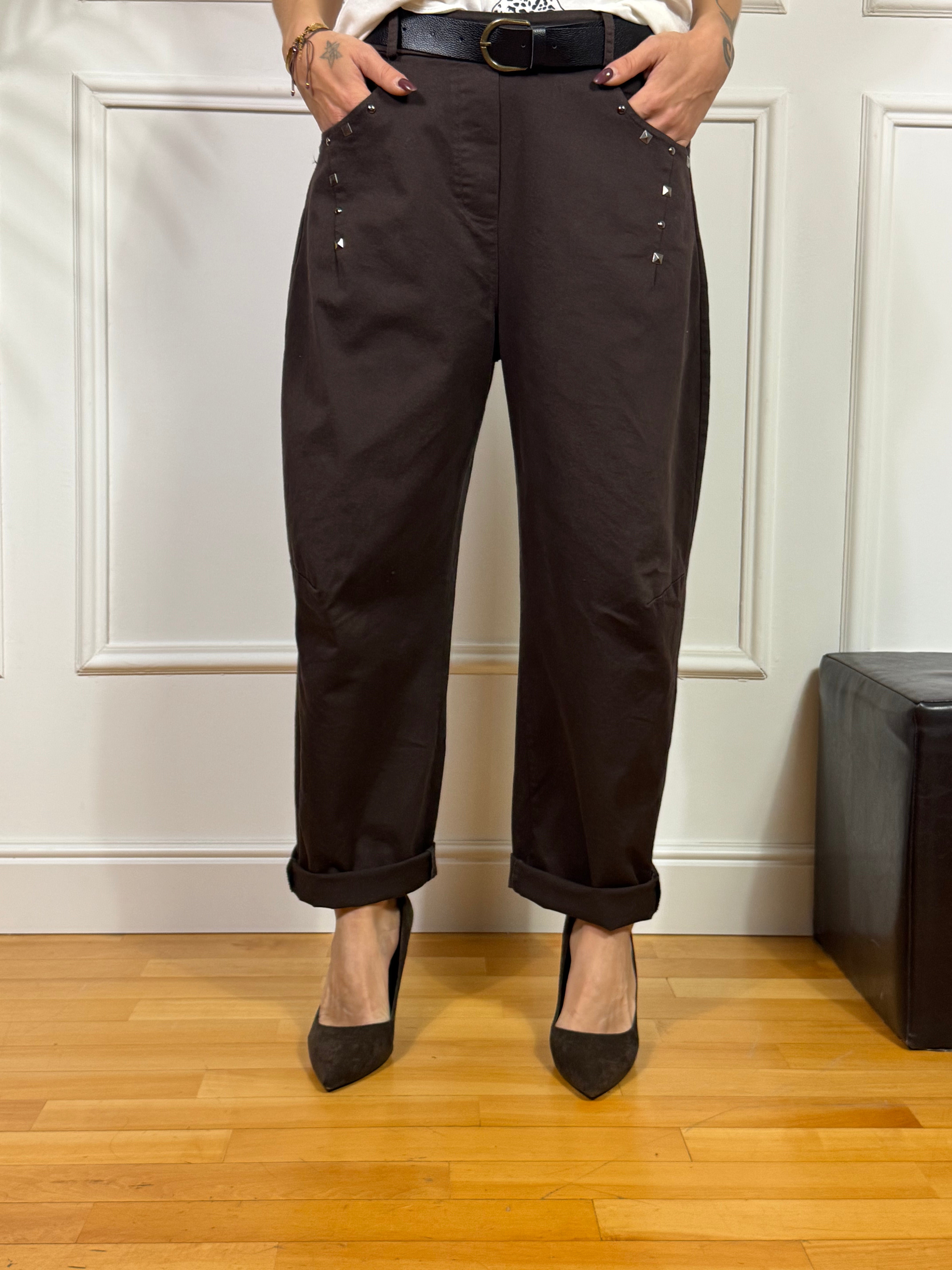 Pantalone in cotone elasticizzato Kikisix BALLOON CON BORCHIE